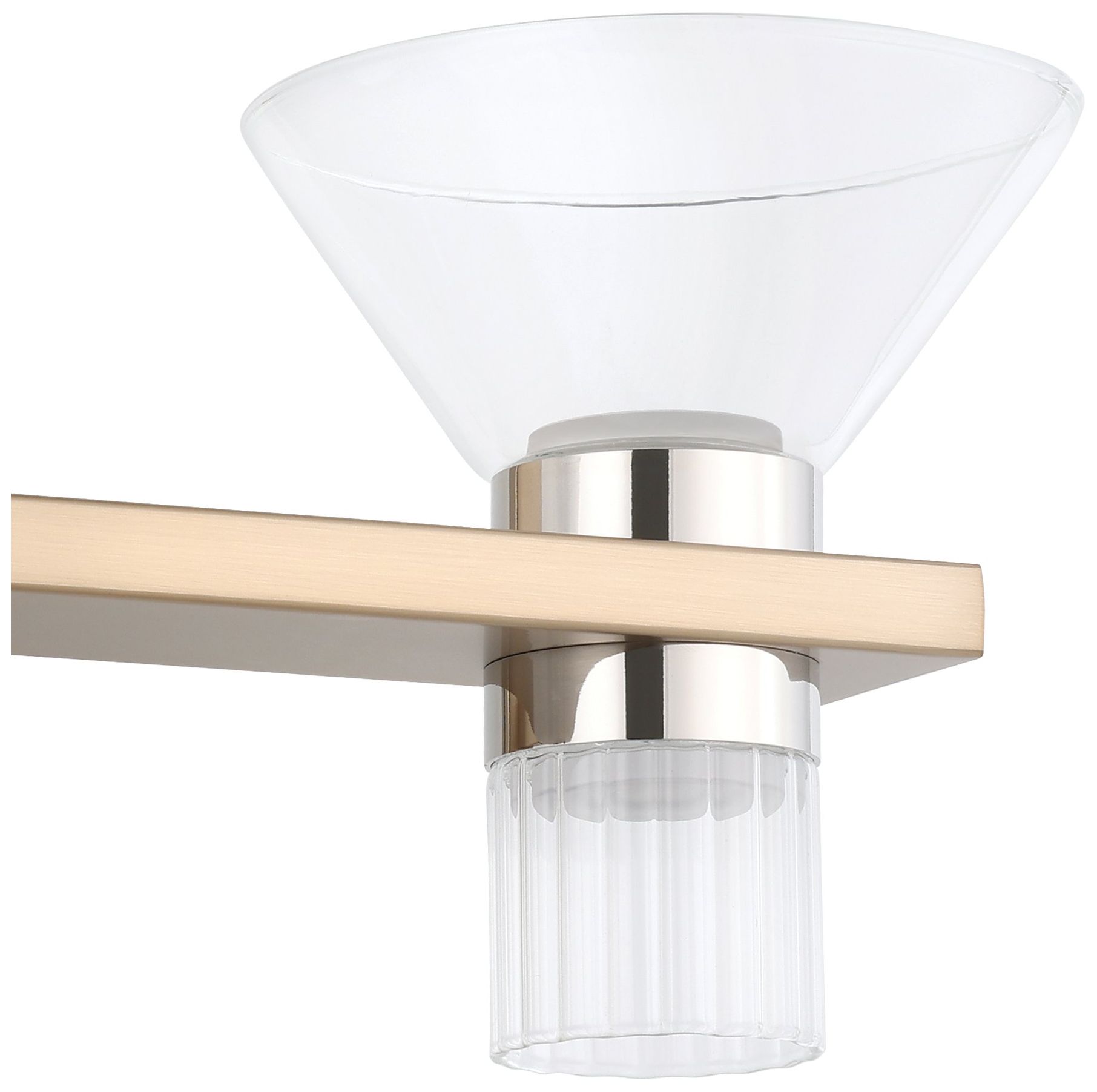 Image 5 Thesis Blake 16" Champagne Gold and Polished Nickel 5CCT LED Vanity Light more views