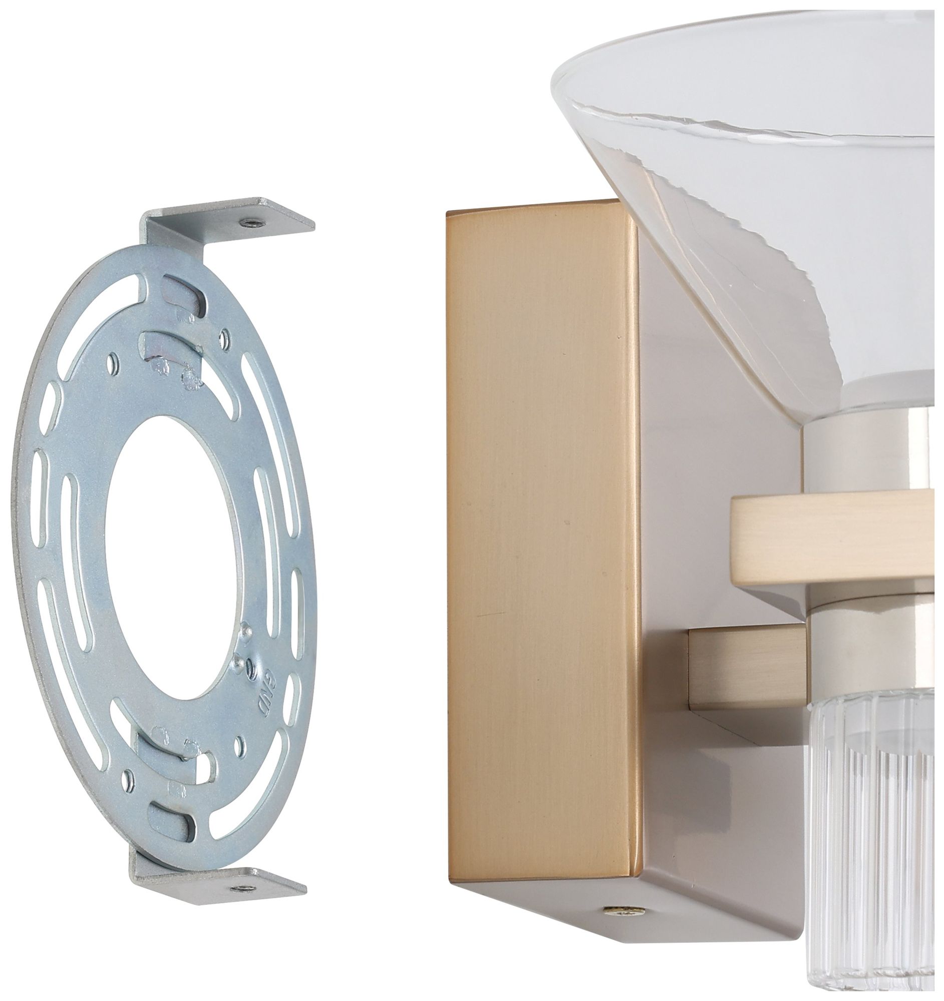 Image 6 Thesis Blake 16" Champagne Gold and Polished Nickel 5CCT LED Vanity Light more views