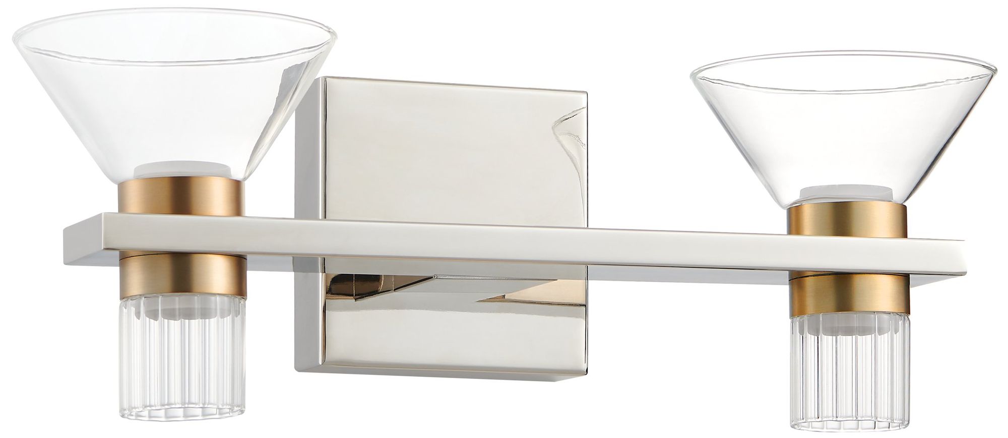 Image 2 Thesis Blake 16" Polished Nickel and Champagne Gold 5CCT LED Vanity Light