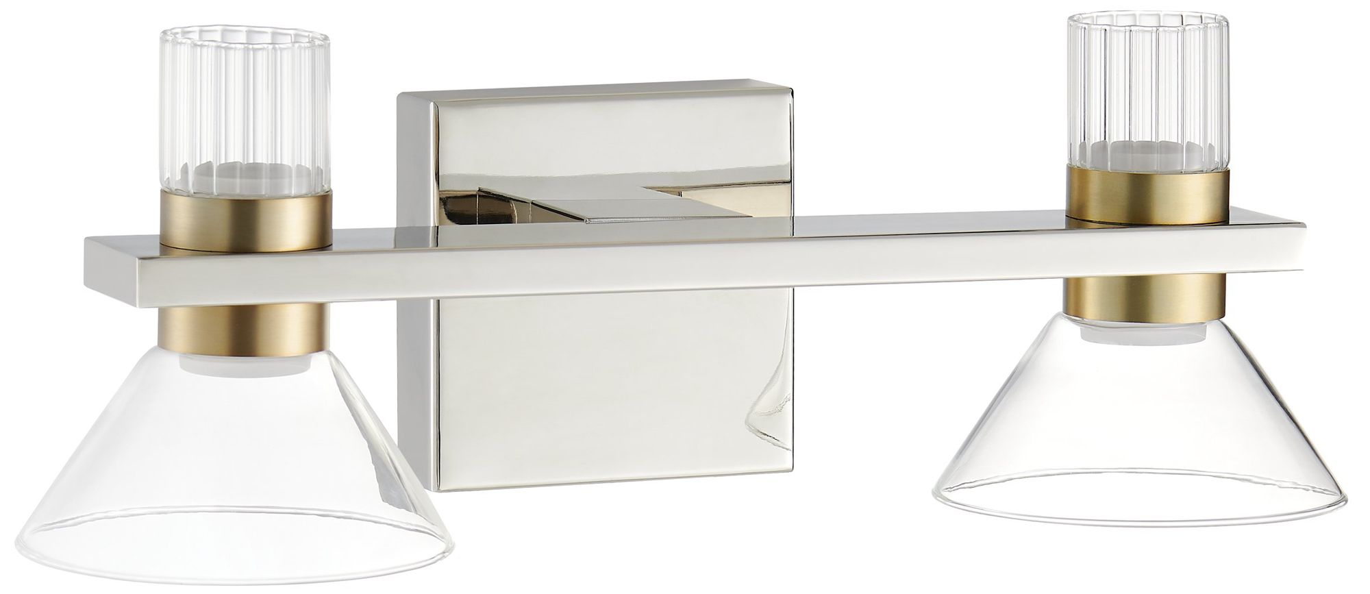 Image 3 Thesis Blake 16" Polished Nickel and Champagne Gold 5CCT LED Vanity Light more views