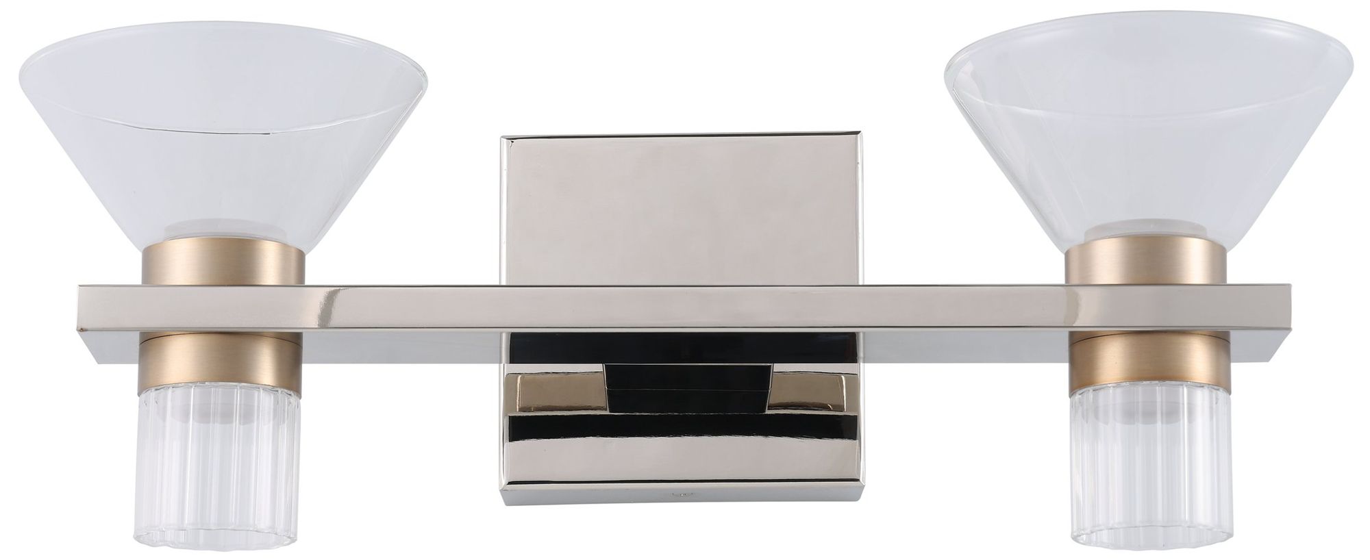 Image 4 Thesis Blake 16" Polished Nickel and Champagne Gold 5CCT LED Vanity Light more views
