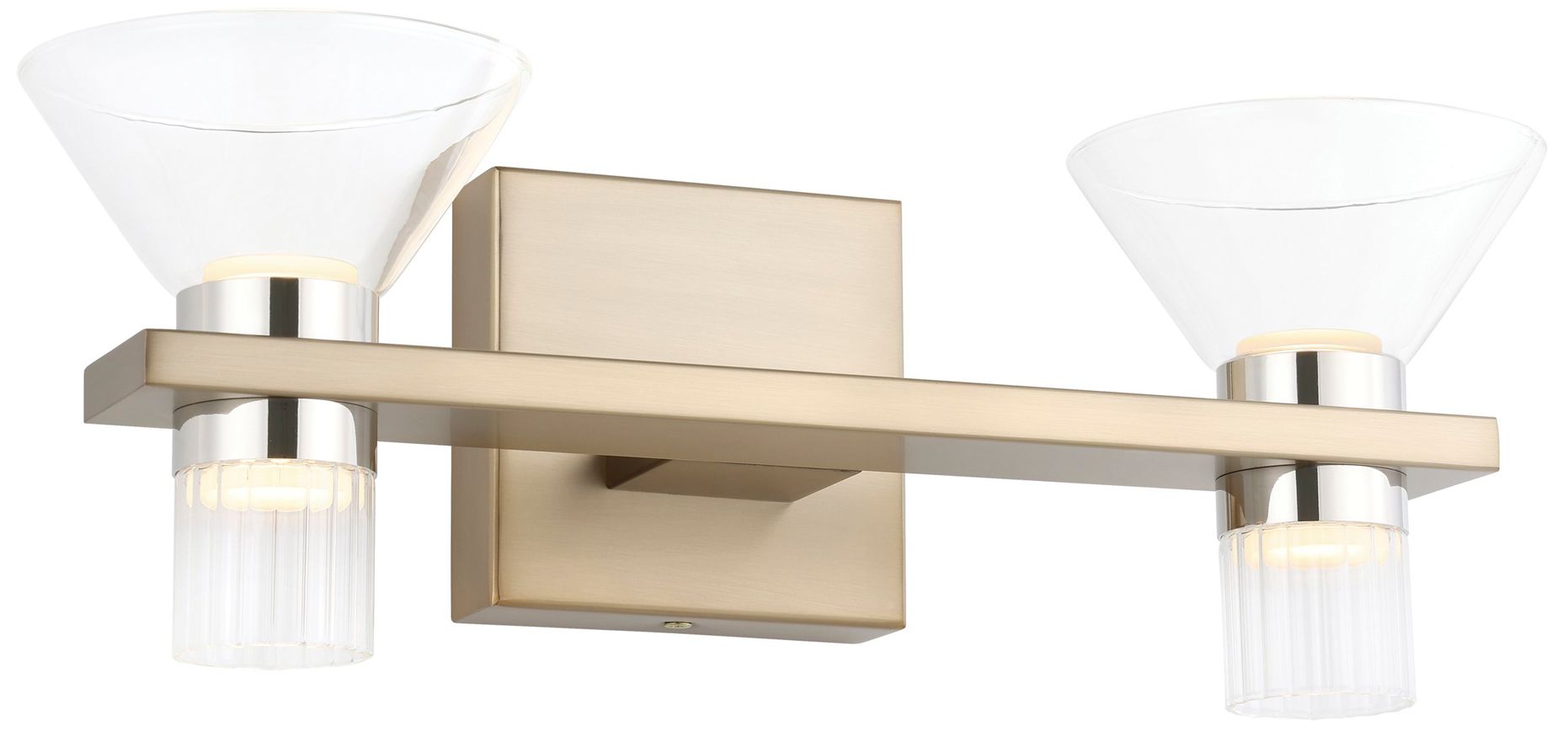 Image 3 Thesis Blake 25" Champagne Gold and Polished Nickel 5CCT LED Vanity Light more views