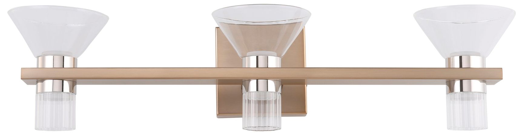 Image 4 Thesis Blake 25" Champagne Gold and Polished Nickel 5CCT LED Vanity Light more views