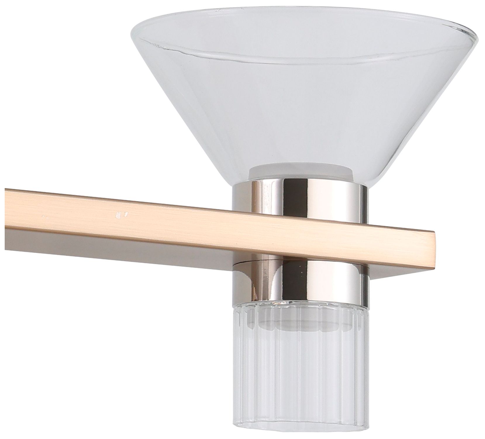 Image 5 Thesis Blake 25" Champagne Gold and Polished Nickel 5CCT LED Vanity Light more views