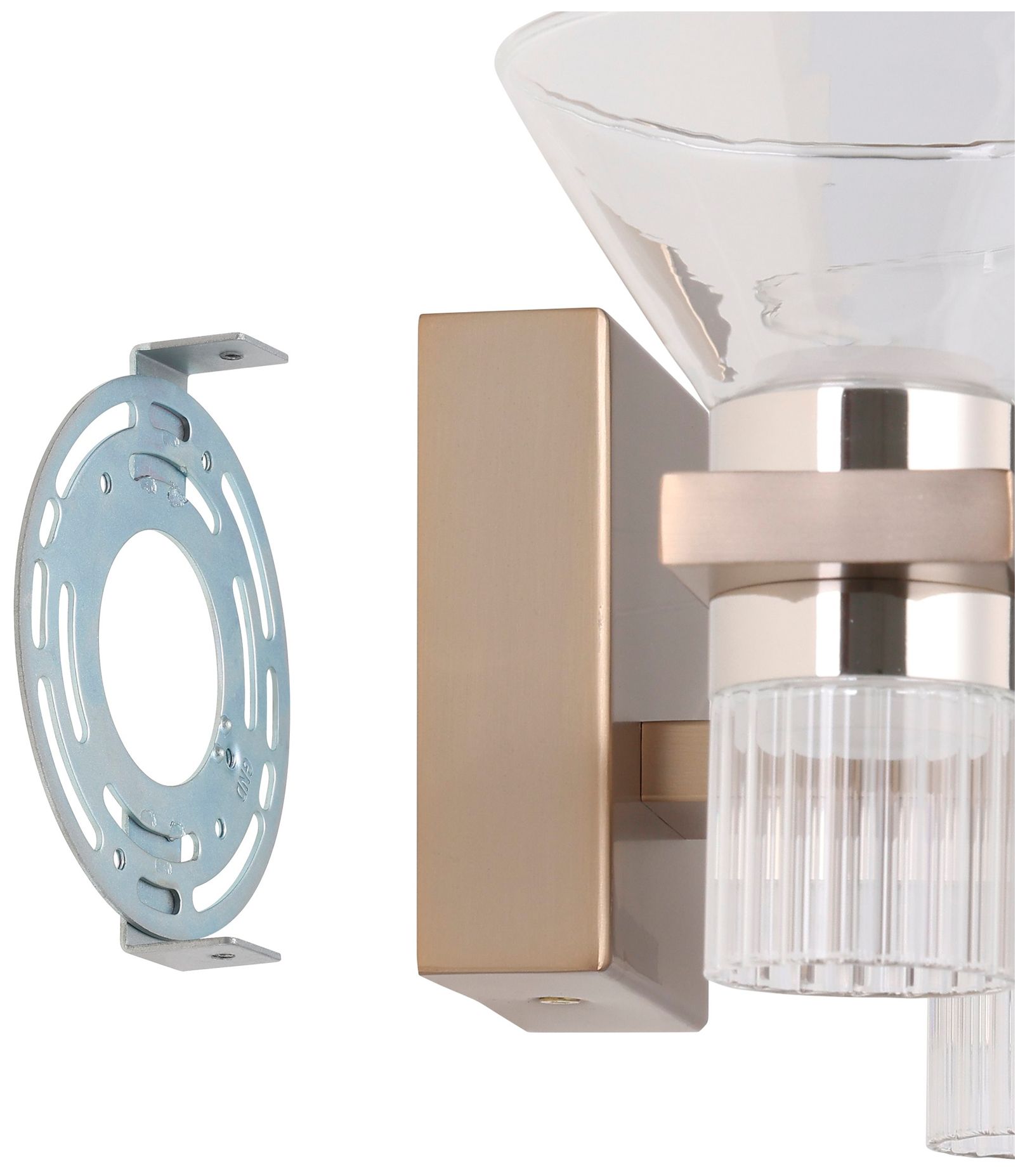 Image 7 Thesis Blake 25" Champagne Gold and Polished Nickel 5CCT LED Vanity Light more views