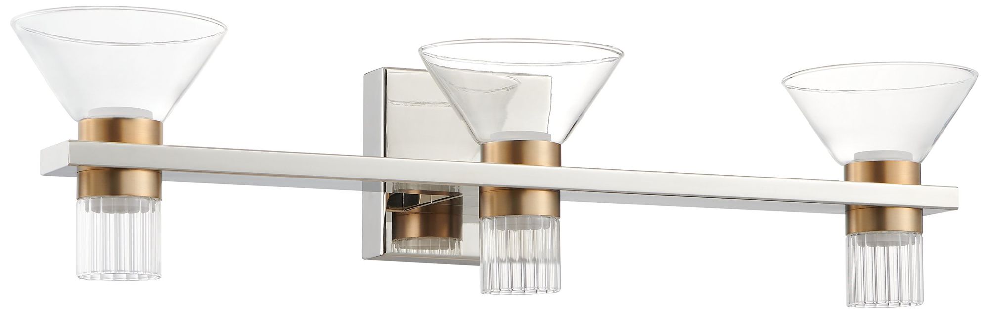 Thesis Blake 25" Polished Nickel and Champagne Gold 5CCT LED Vanity Li