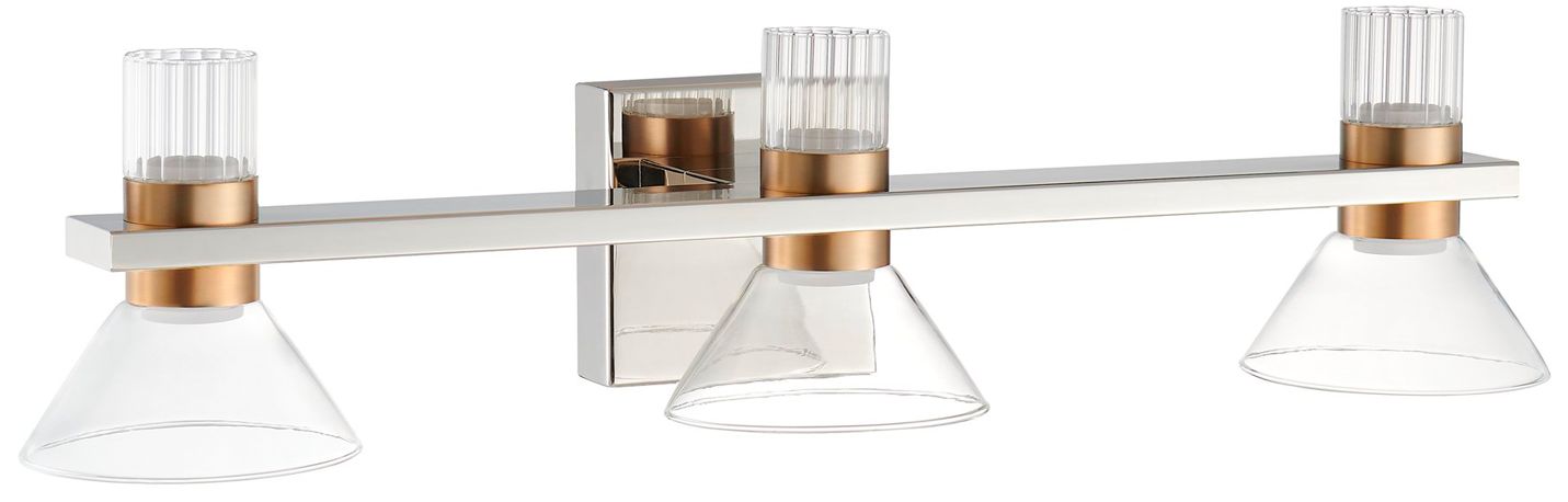Image 3 Thesis Blake 25" Polished Nickel and Champagne Gold 5CCT LED Vanity Li more views