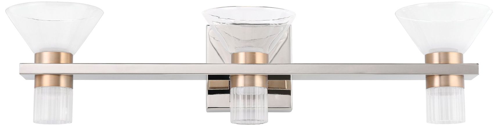 Image 4 Thesis Blake 25" Polished Nickel and Champagne Gold 5CCT LED Vanity Li more views