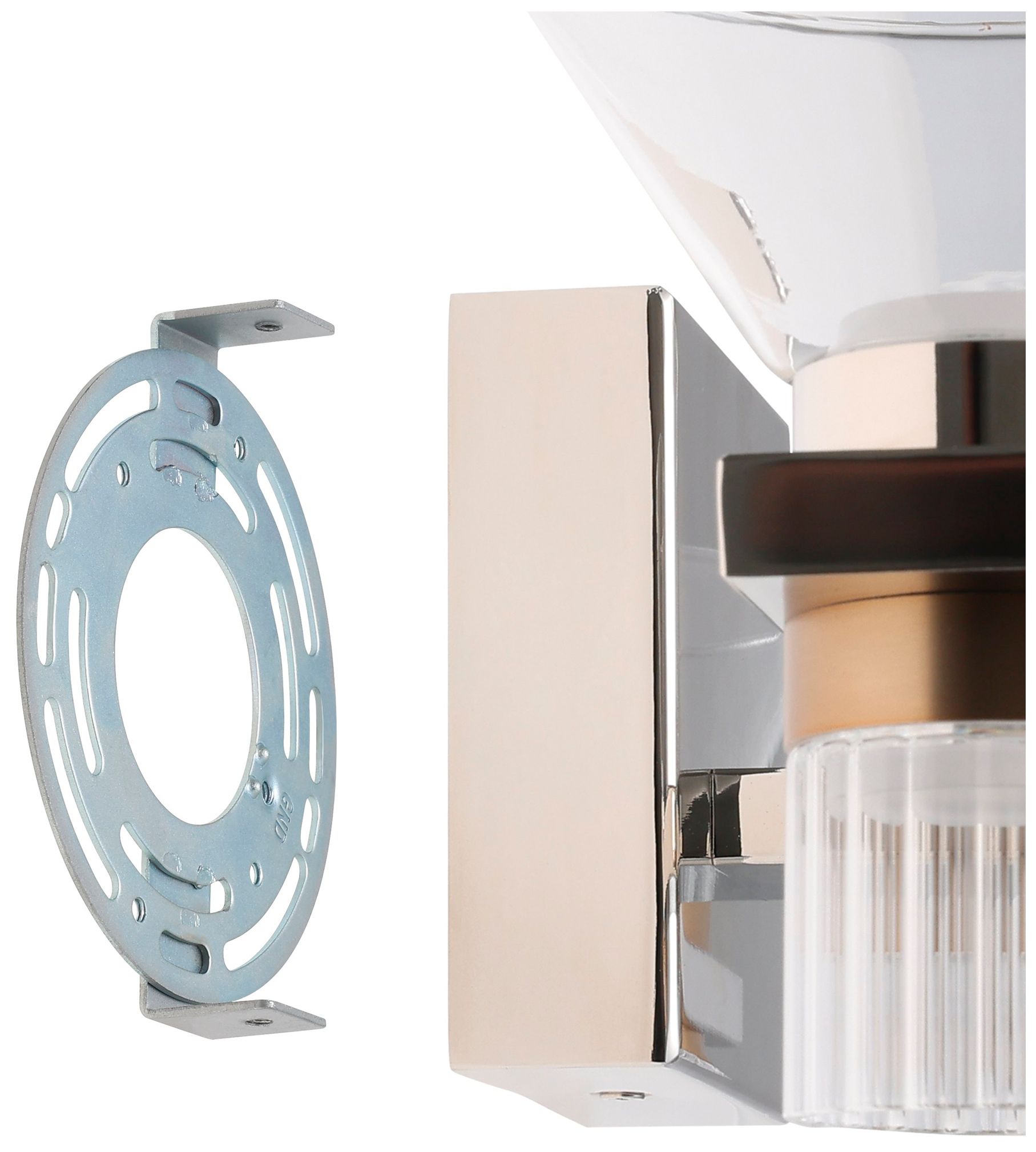 Image 6 Thesis Blake 25" Polished Nickel and Champagne Gold 5CCT LED Vanity Li more views
