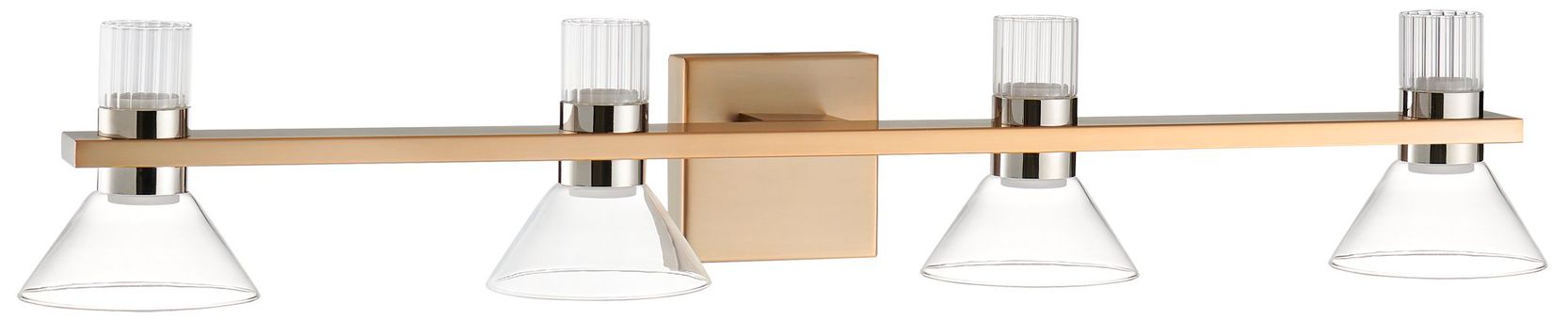 Image 3 Thesis Blake 35" Champagne Gold and Polished Nickel 5CCT LED Vanity Light more views