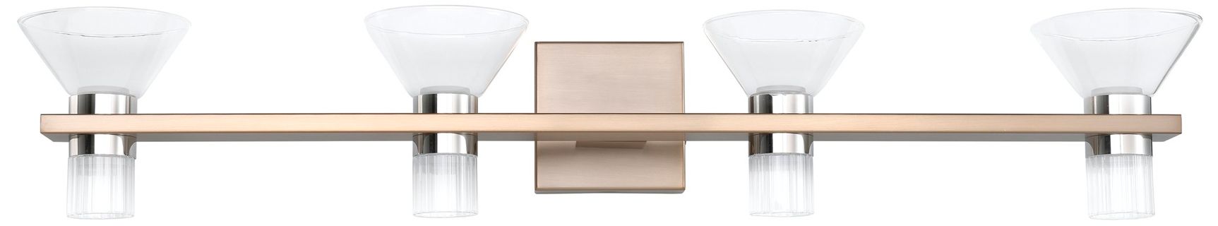 Image 4 Thesis Blake 35" Champagne Gold and Polished Nickel 5CCT LED Vanity Light more views
