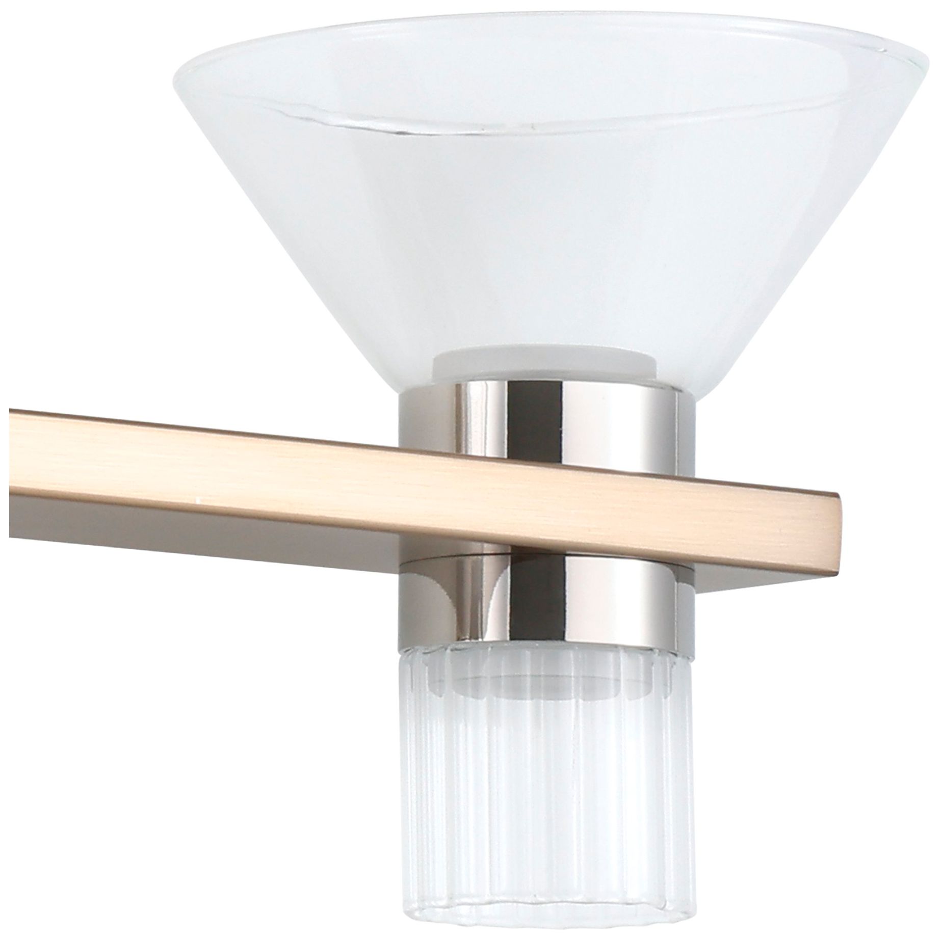 Image 5 Thesis Blake 35" Champagne Gold and Polished Nickel 5CCT LED Vanity Light more views
