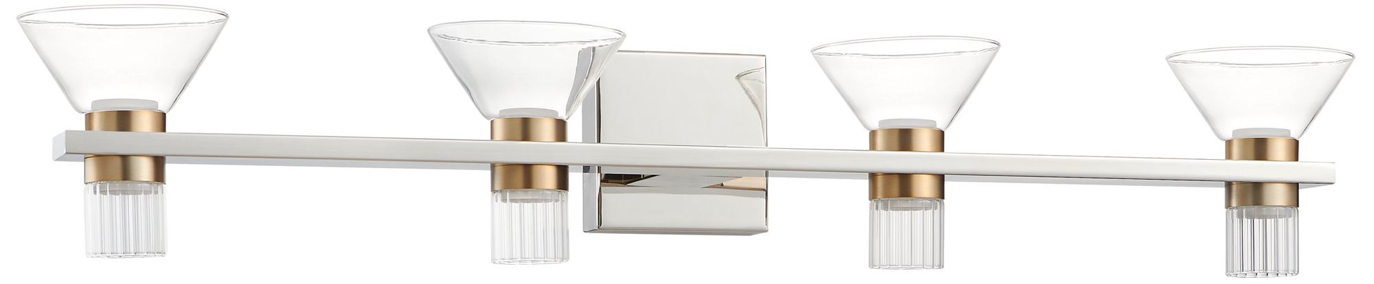 Thesis Blake 35" Polished Nickel and Champagne Gold 5CCT LED Vanity Li