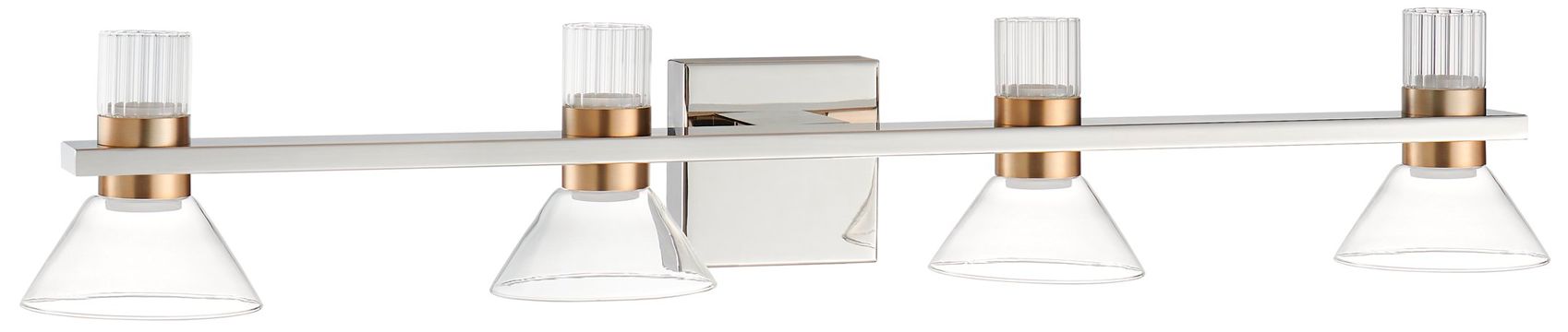 Image 3 Thesis Blake 35" Polished Nickel and Champagne Gold 5CCT LED Vanity Li more views