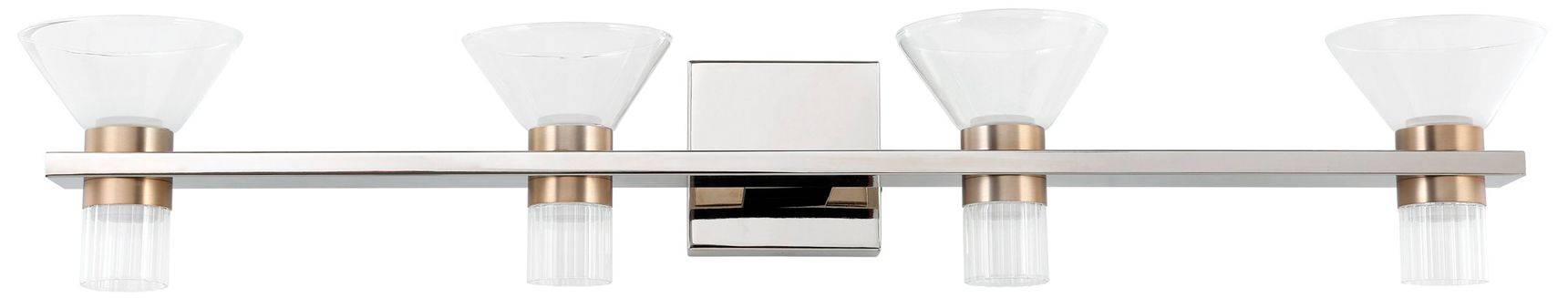 Image 4 Thesis Blake 35" Polished Nickel and Champagne Gold 5CCT LED Vanity Li more views