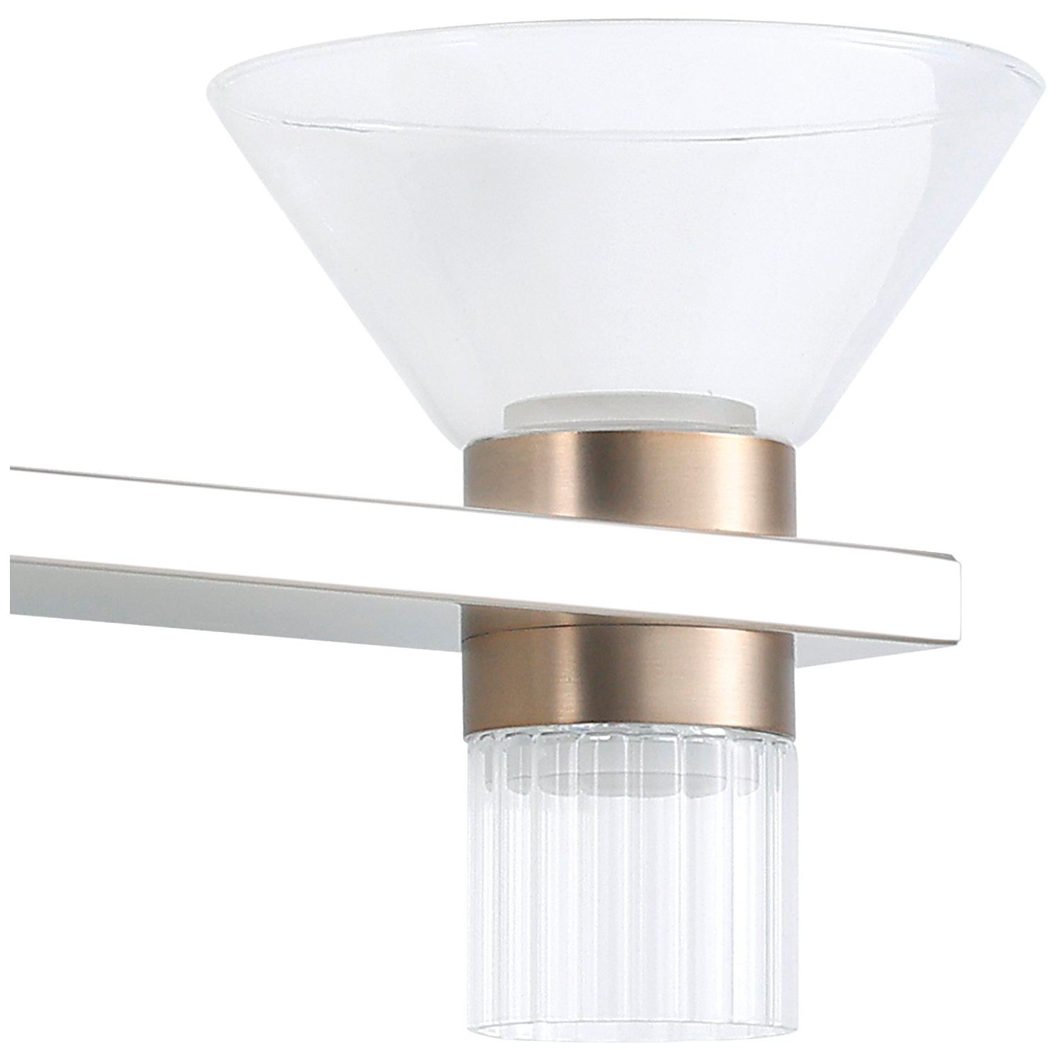 Image 5 Thesis Blake 35" Polished Nickel and Champagne Gold 5CCT LED Vanity Li more views