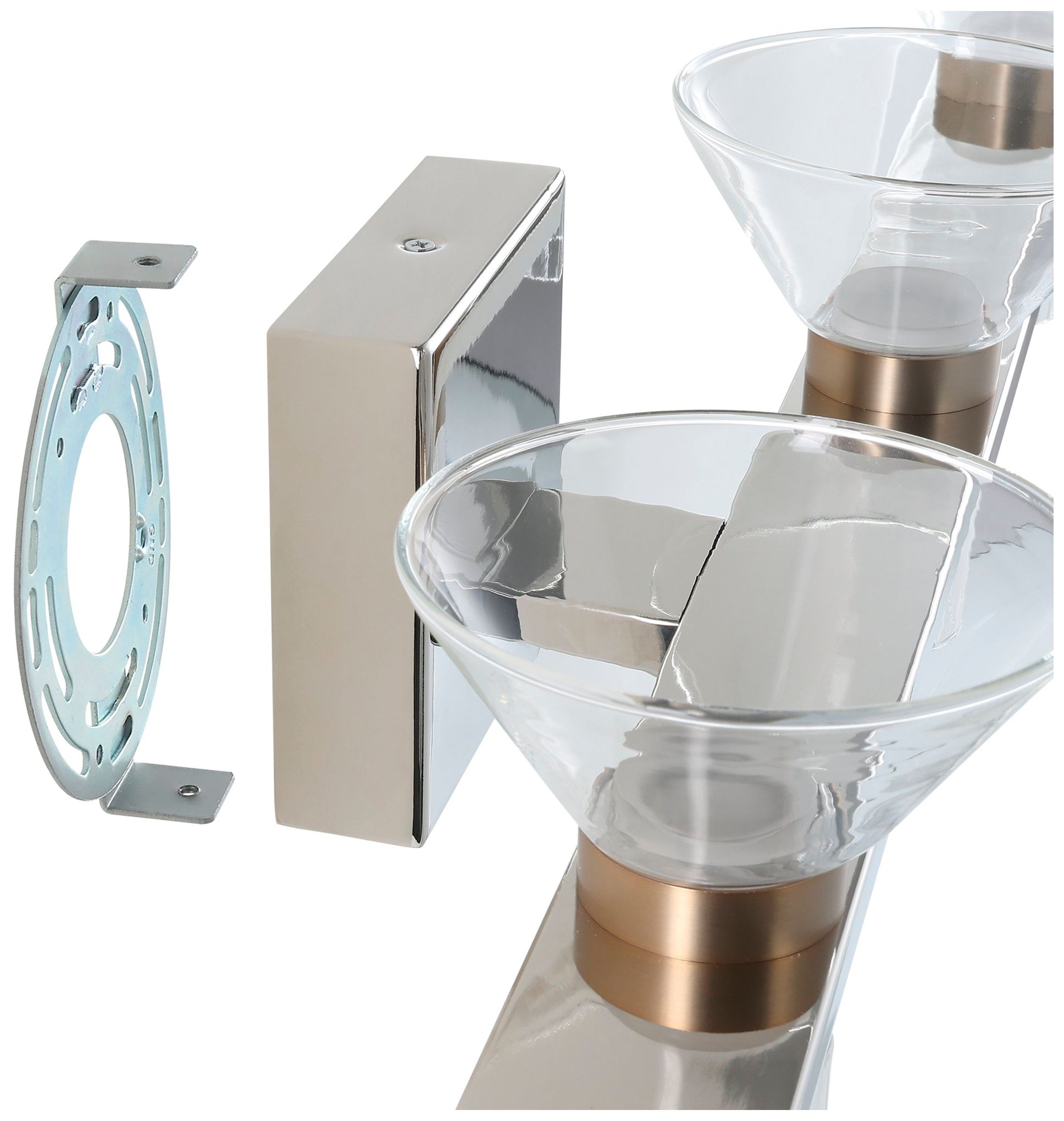 Image 7 Thesis Blake 35" Polished Nickel and Champagne Gold 5CCT LED Vanity Li more views