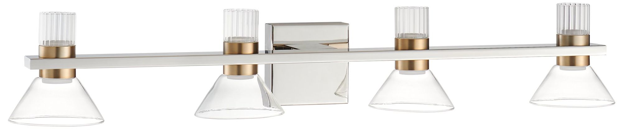 Image 3 Thesis Blake 35" Polished Nickel and Champagne Gold 5CCT LED Vanity Light more views