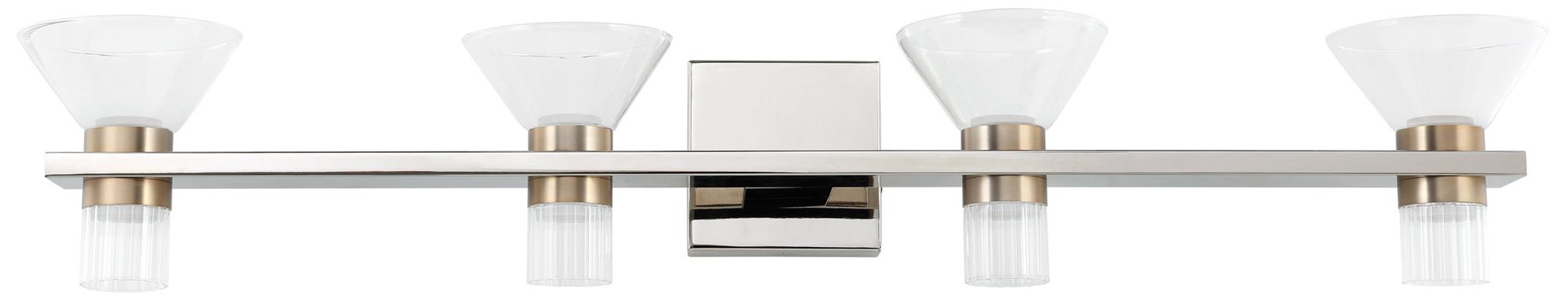 Image 4 Thesis Blake 35" Polished Nickel and Champagne Gold 5CCT LED Vanity Light more views