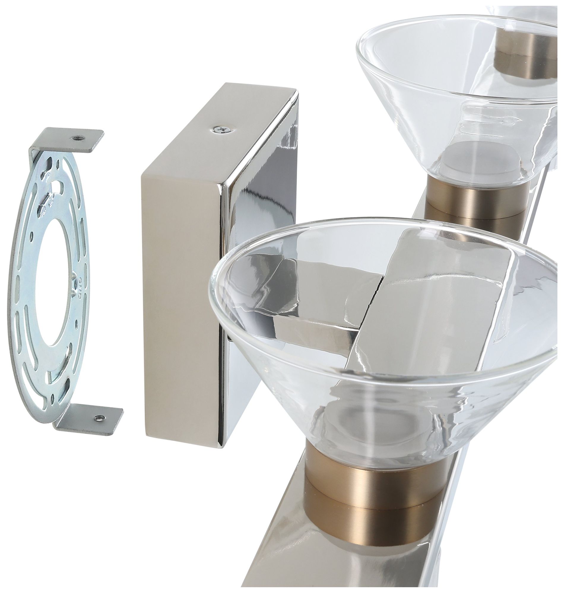 Image 7 Thesis Blake 35" Polished Nickel and Champagne Gold 5CCT LED Vanity Light more views