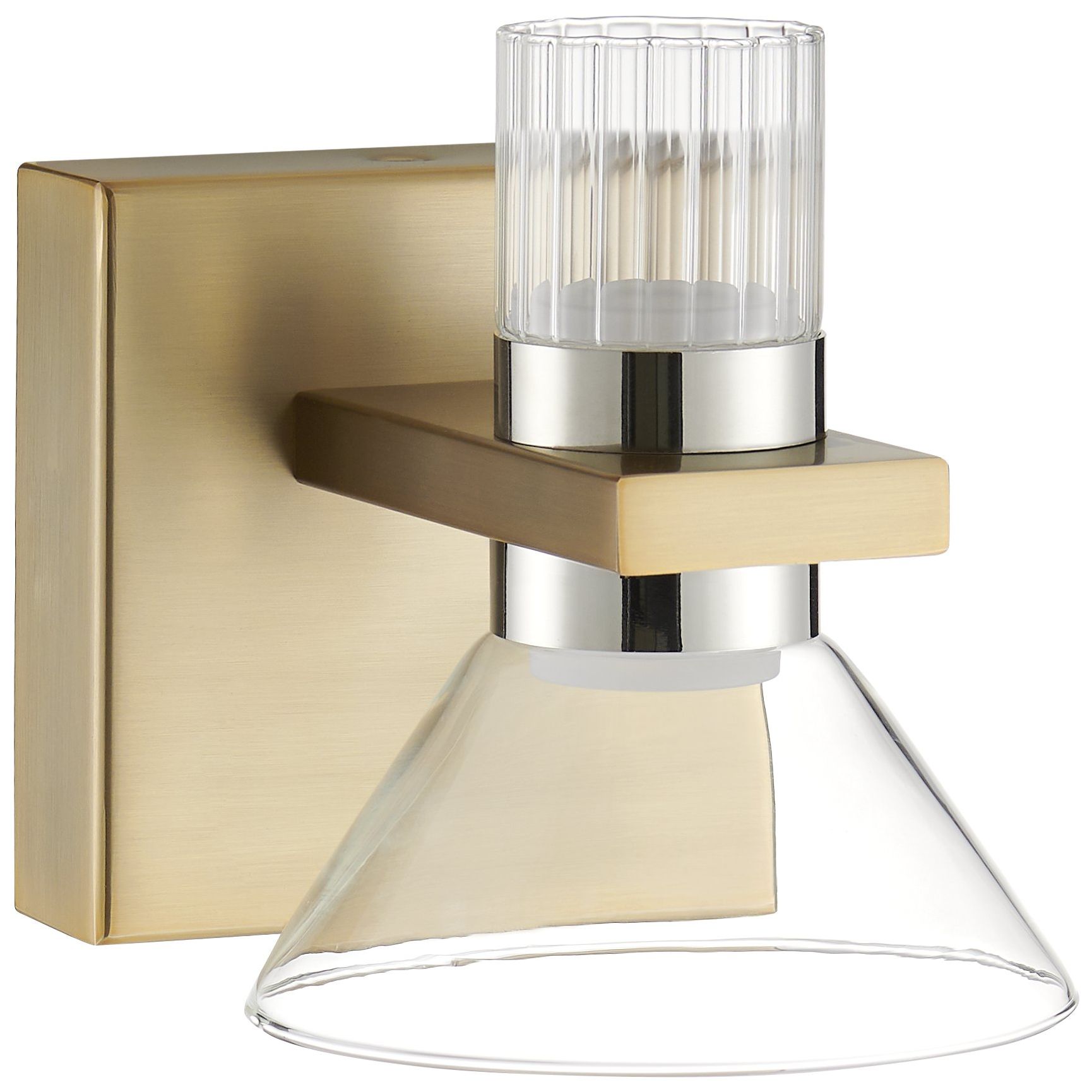 Image 3 Thesis Blake 5" Champagne Gold and Polished Nickel 5CCT LED Vanity Light more views