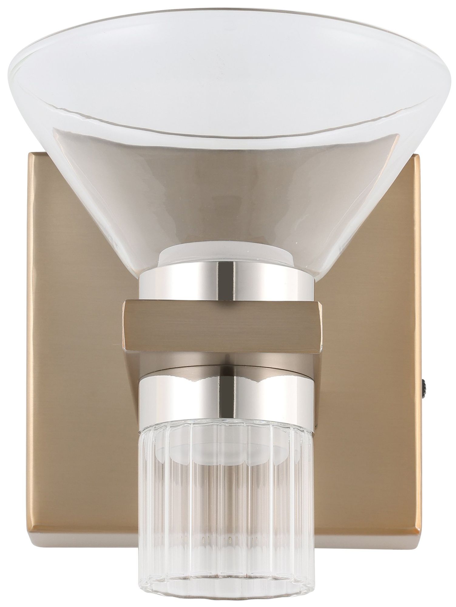 Image 4 Thesis Blake 5" Champagne Gold and Polished Nickel 5CCT LED Vanity Light more views