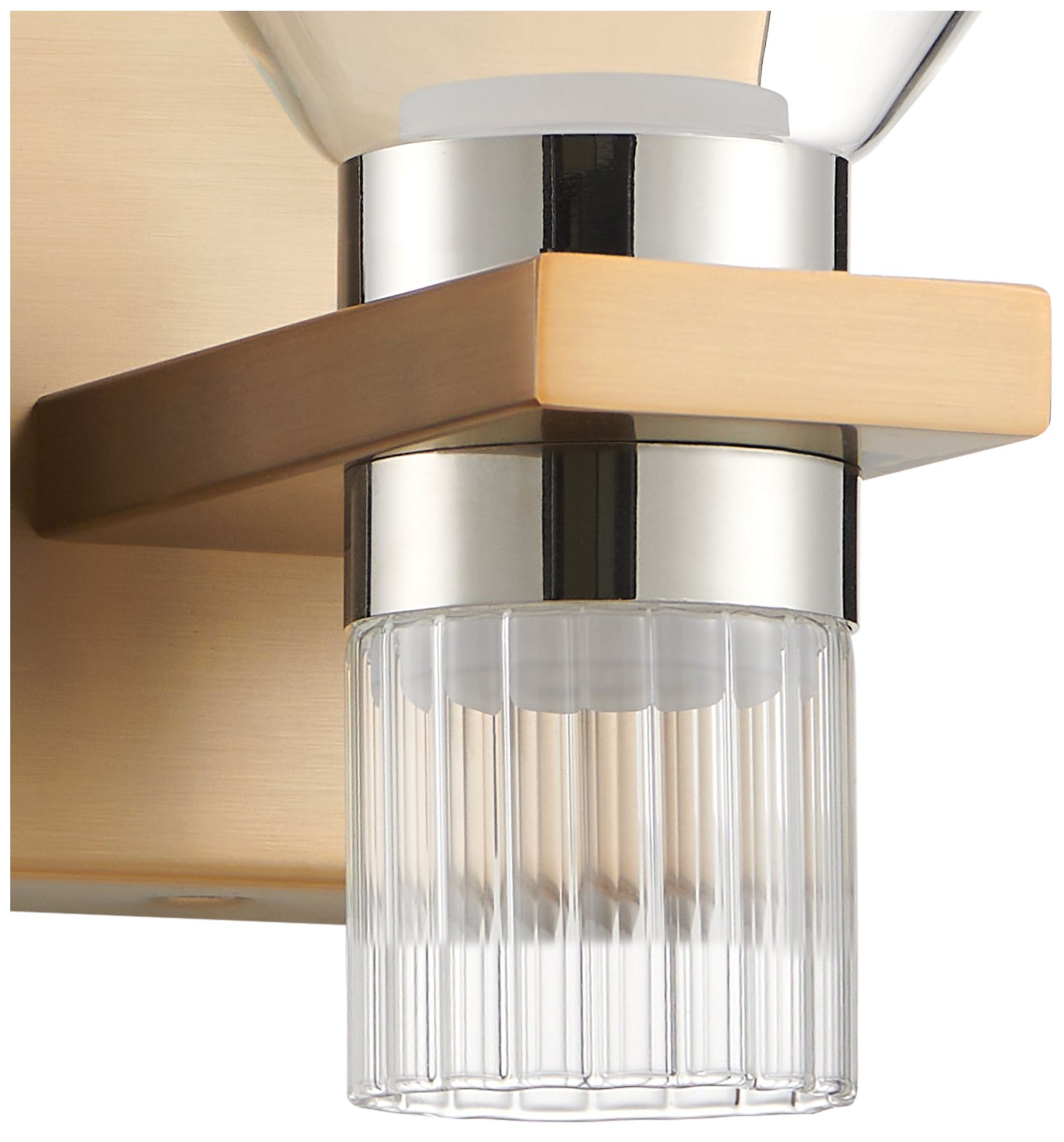 Image 5 Thesis Blake 5" Champagne Gold and Polished Nickel 5CCT LED Vanity Light more views