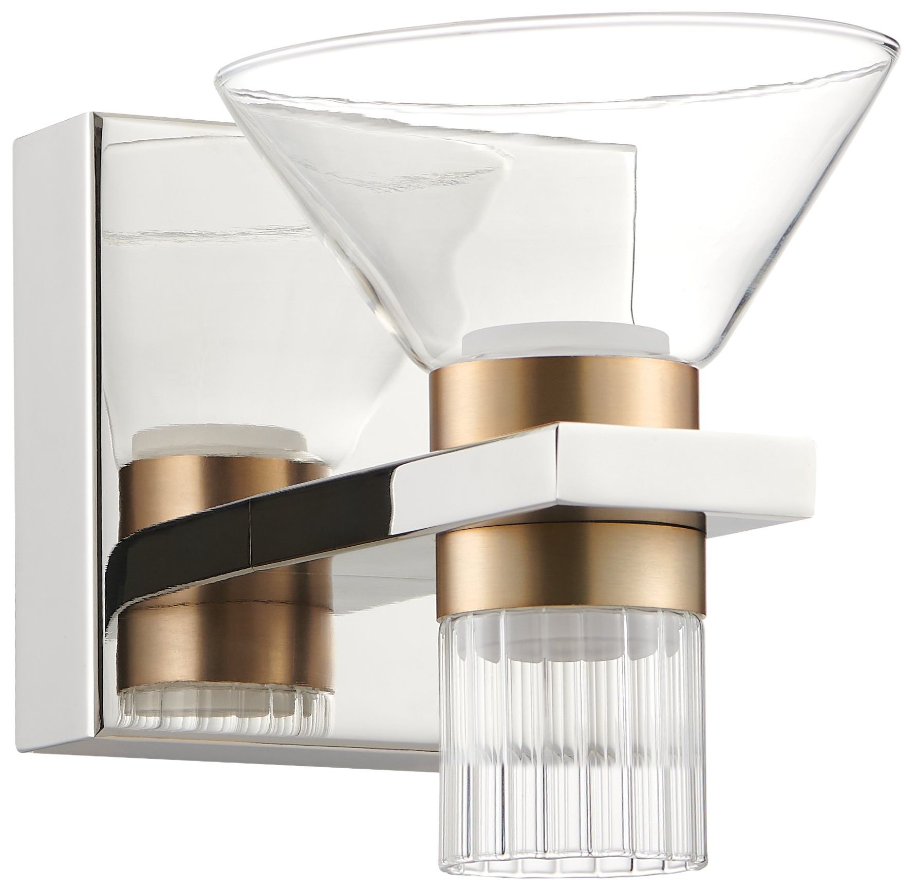 Thesis Blake 5" Polished Nickel and Champagne Gold 5CCT LED Vanity Light