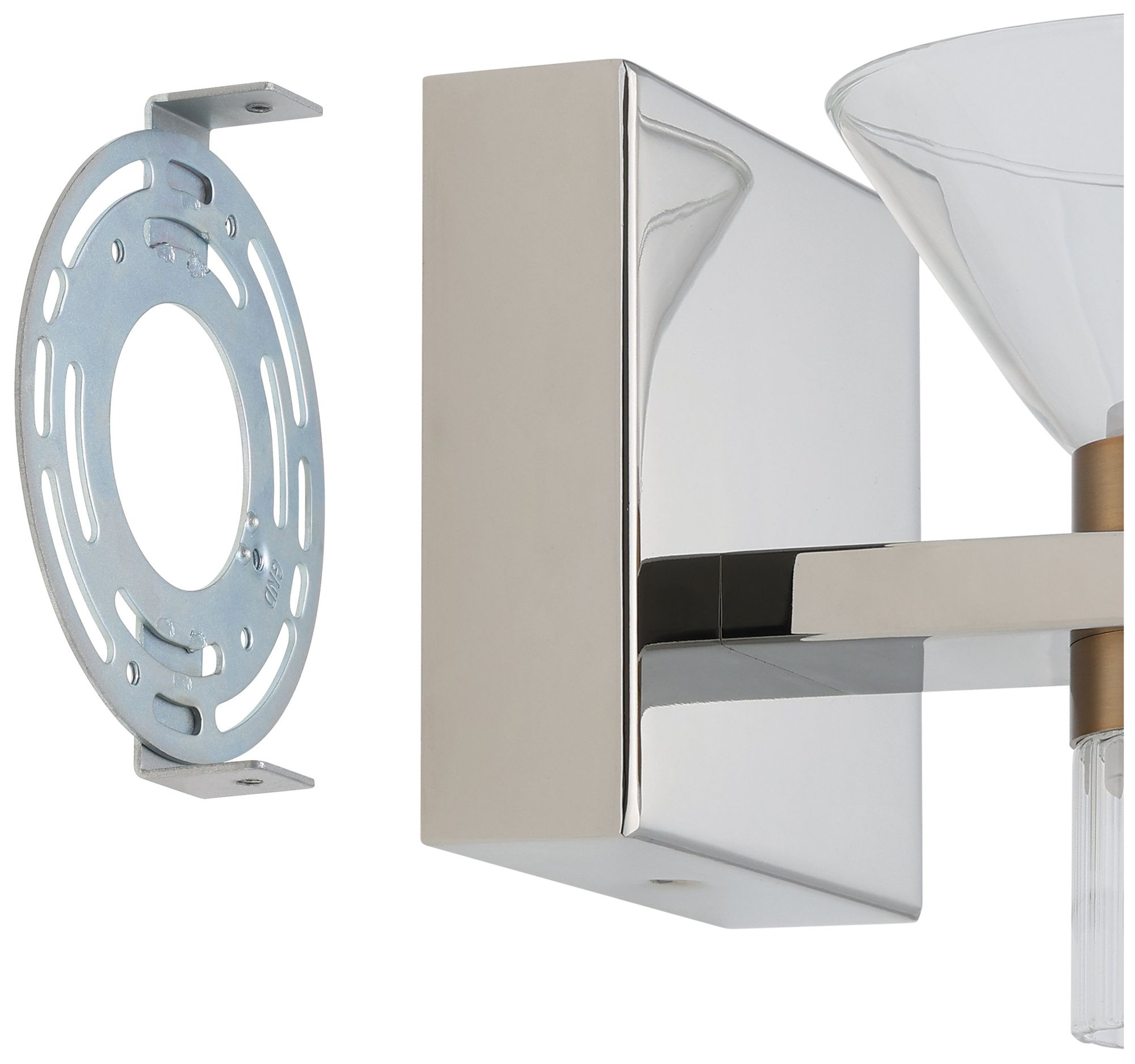 Image 6 Thesis Blake 5" Polished Nickel and Champagne Gold 5CCT LED Vanity Light more views