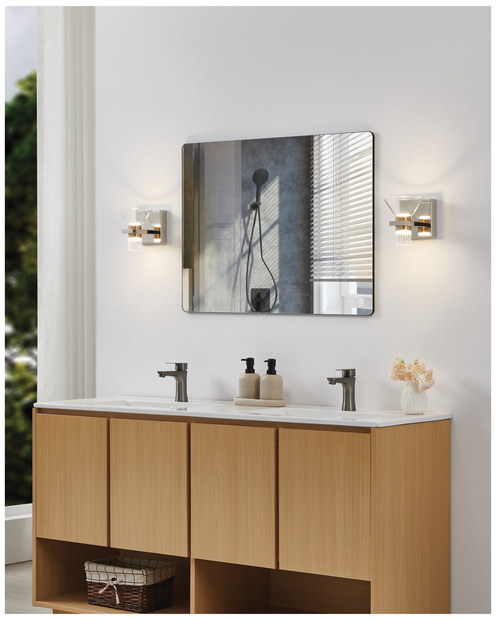 Image 7 Thesis Blake 5" Polished Nickel and Champagne Gold 5CCT LED Vanity Light more views