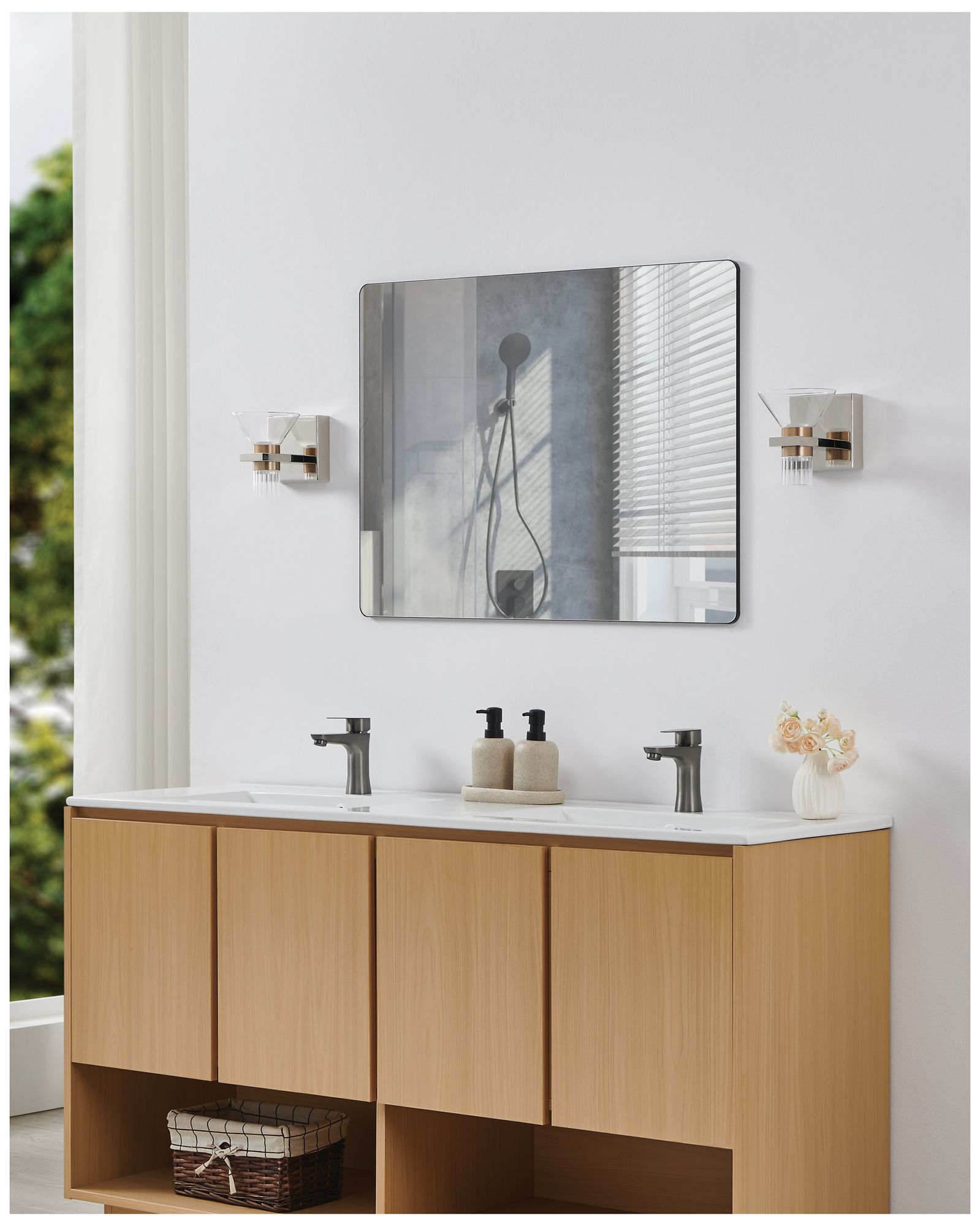 Thesis Blake 5" Polished Nickel and Champagne Gold 5CCT LED Vanity Light