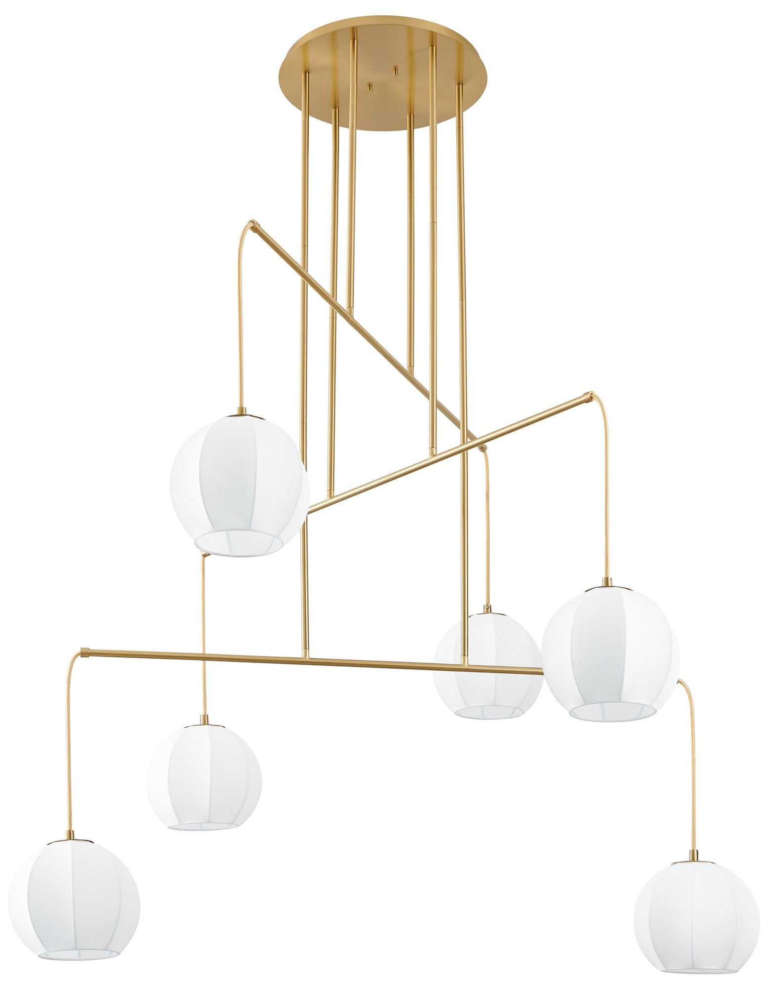 Thesis Bryony 48" 6 Light Brushed Gold Chandelier