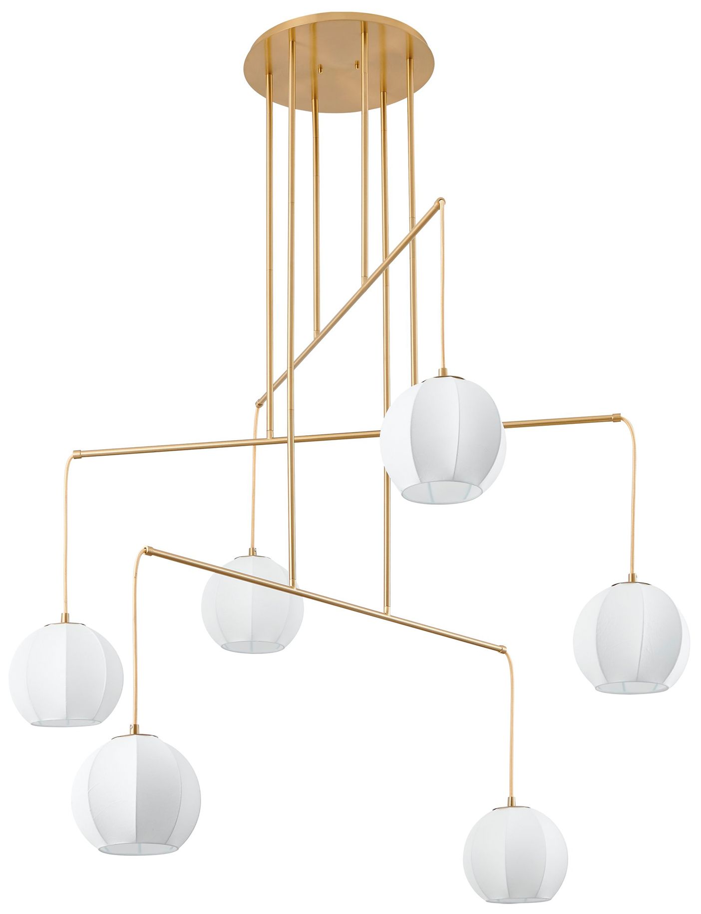 Image 3 Thesis Bryony 48" 6 Light Brushed Gold Chandelier more views