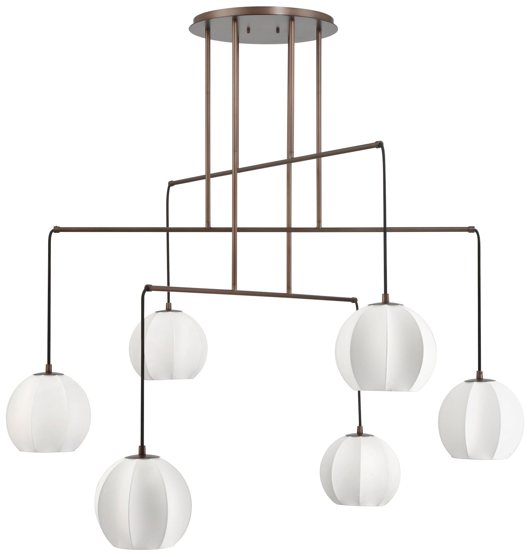 Image 3 Thesis Bryony 48" 6 Light Forged Bronze Chandelier more views
