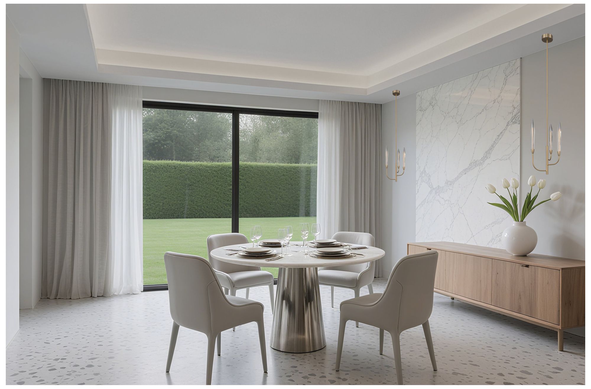 Thesis Calle 16" 3 Lt Brass LED Chandelier w/ Gold Leaf Hand Pressed Shades