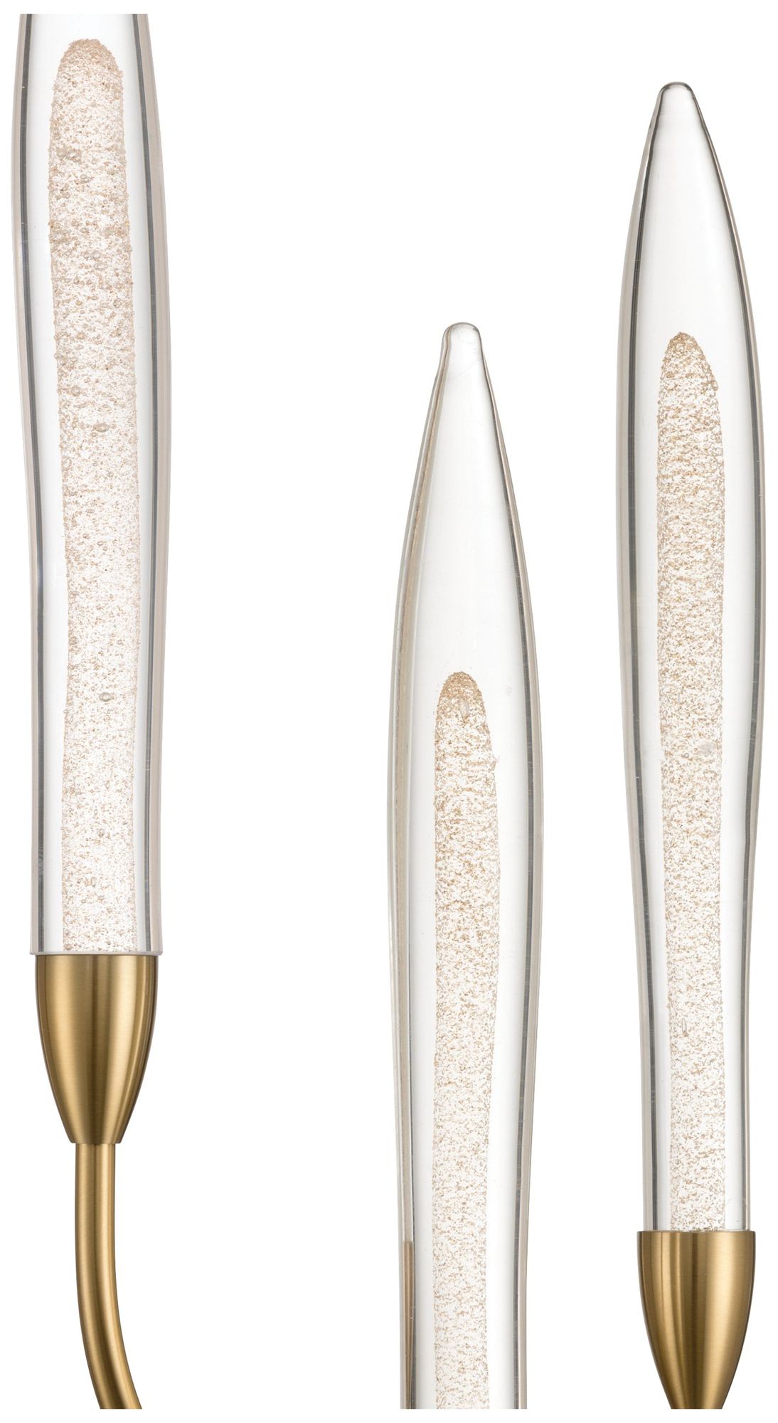 Image 4 Thesis Calle 27" Brass LED Wall Sconce, Gold Leaf Hand Pressed Glass Shades more views