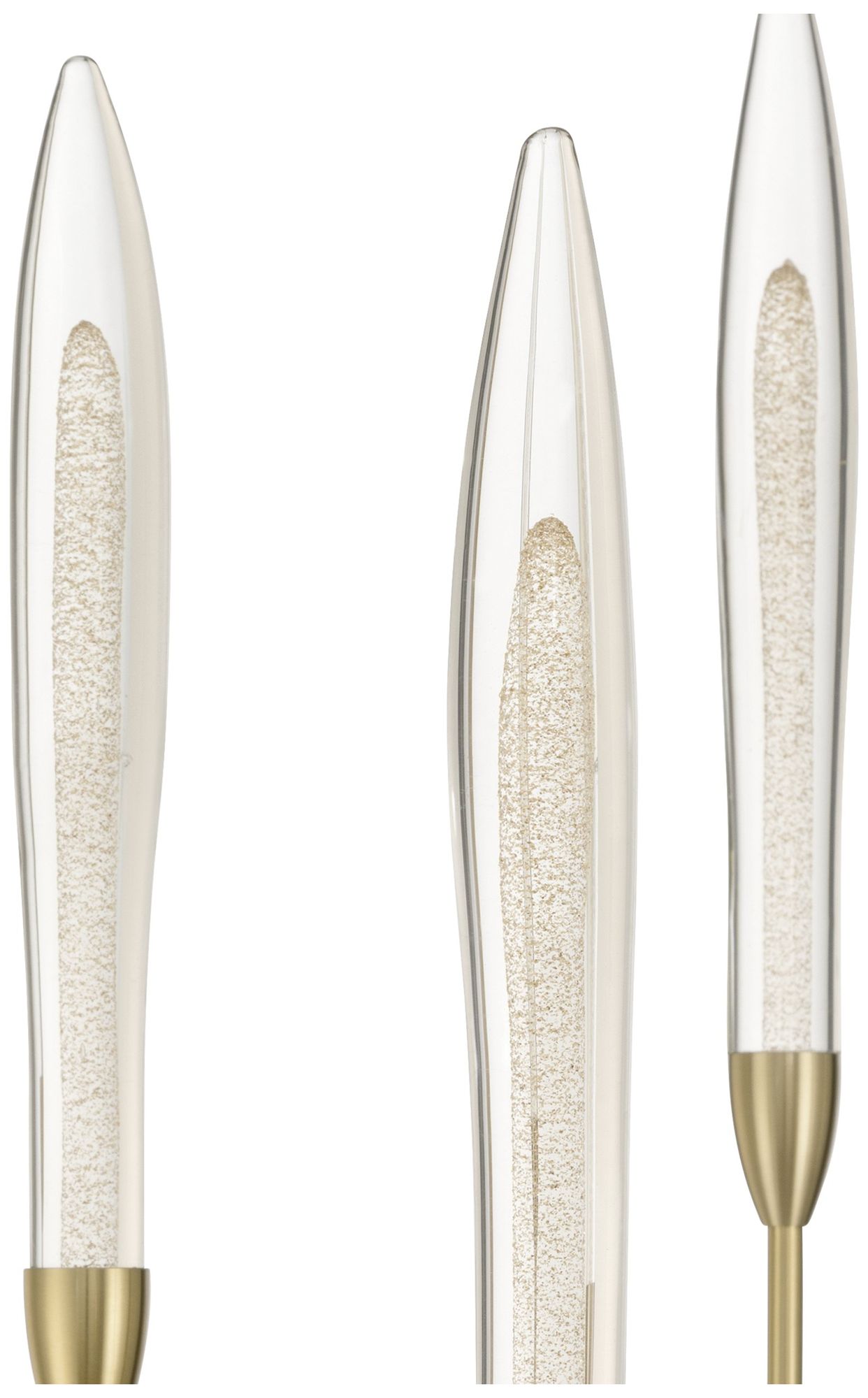 Image 3 Thesis Calle 28" 6 Lt Brass LED Chandelier, Gold Leaf Hand Pressed Shades more views