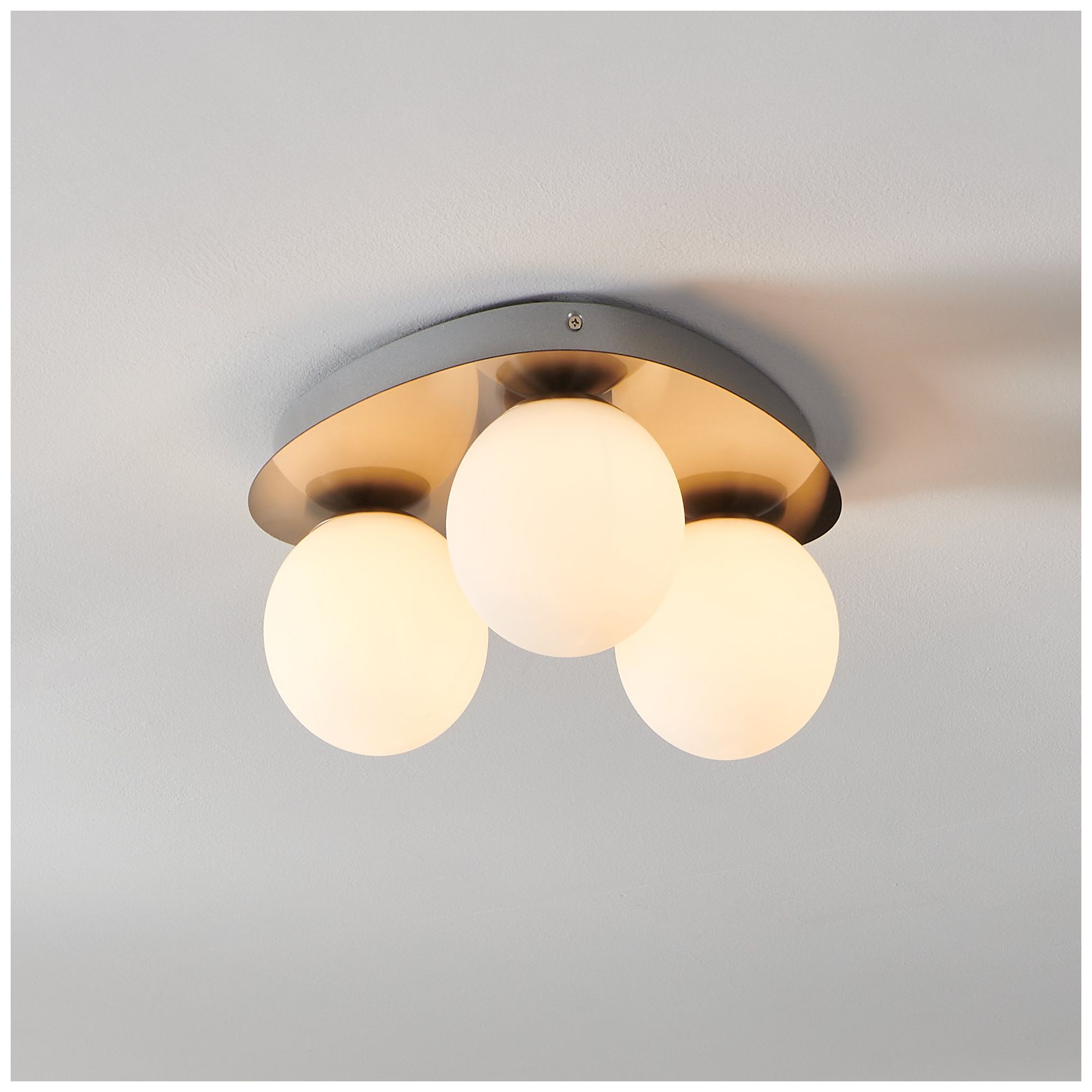 Image 2 Thesis Castrovido 12" Brushed Nickel Flush Mount Ceiling Light more views