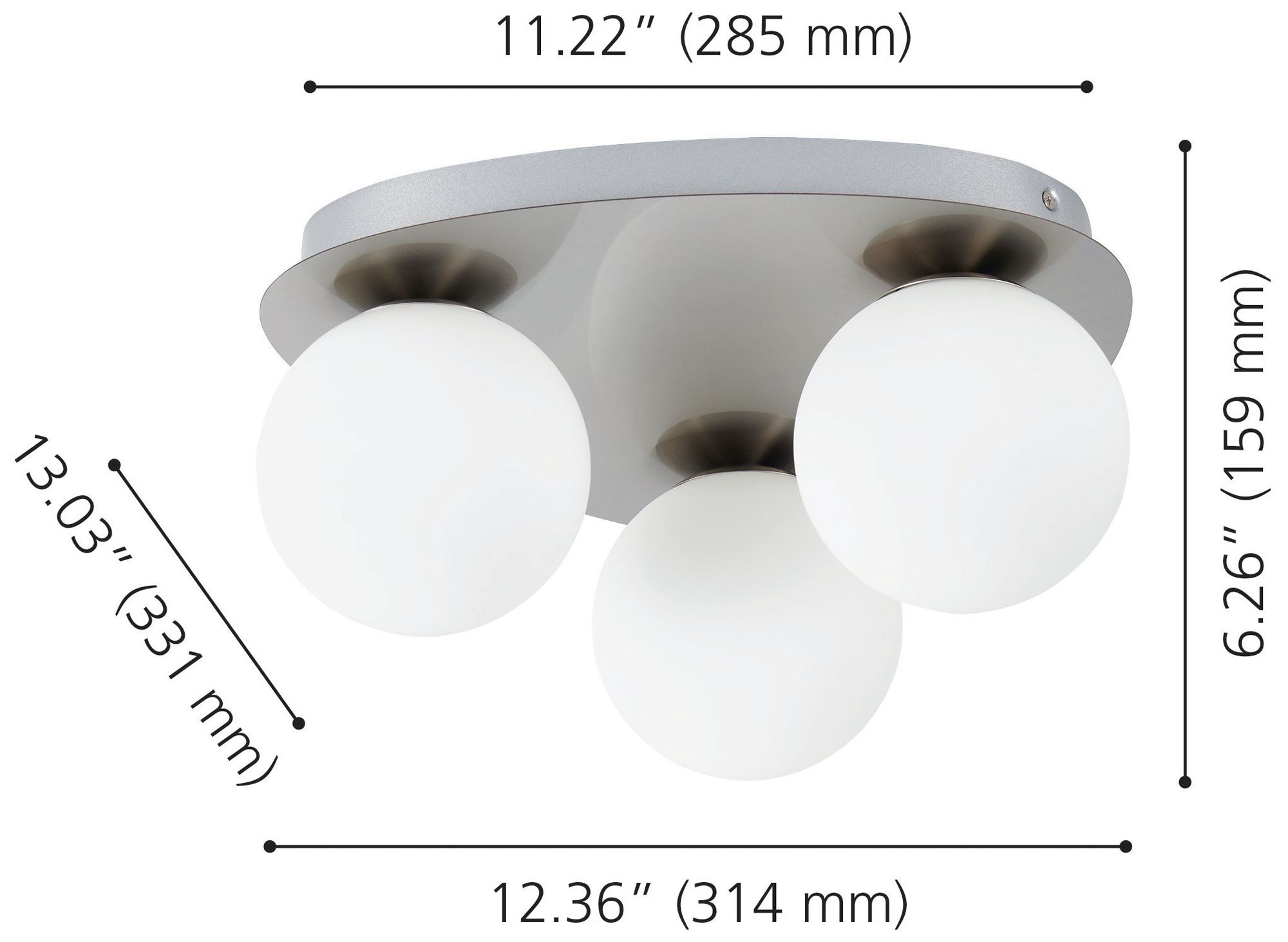 Image 3 Thesis Castrovido 12" Brushed Nickel Flush Mount Ceiling Light more views