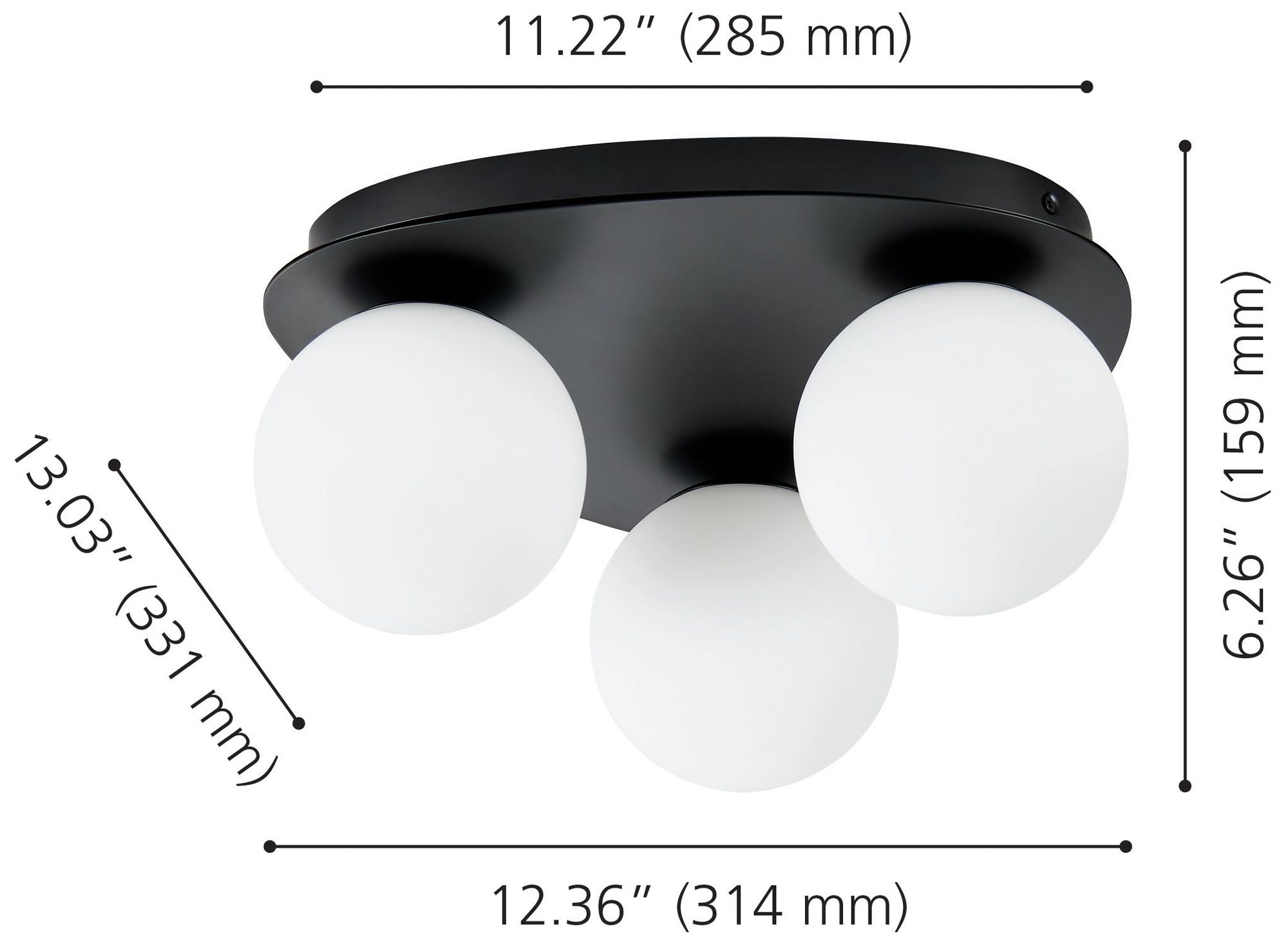 Image 3 Thesis Castrovido 12" Matte Black Flush Mount Ceiling Light more views