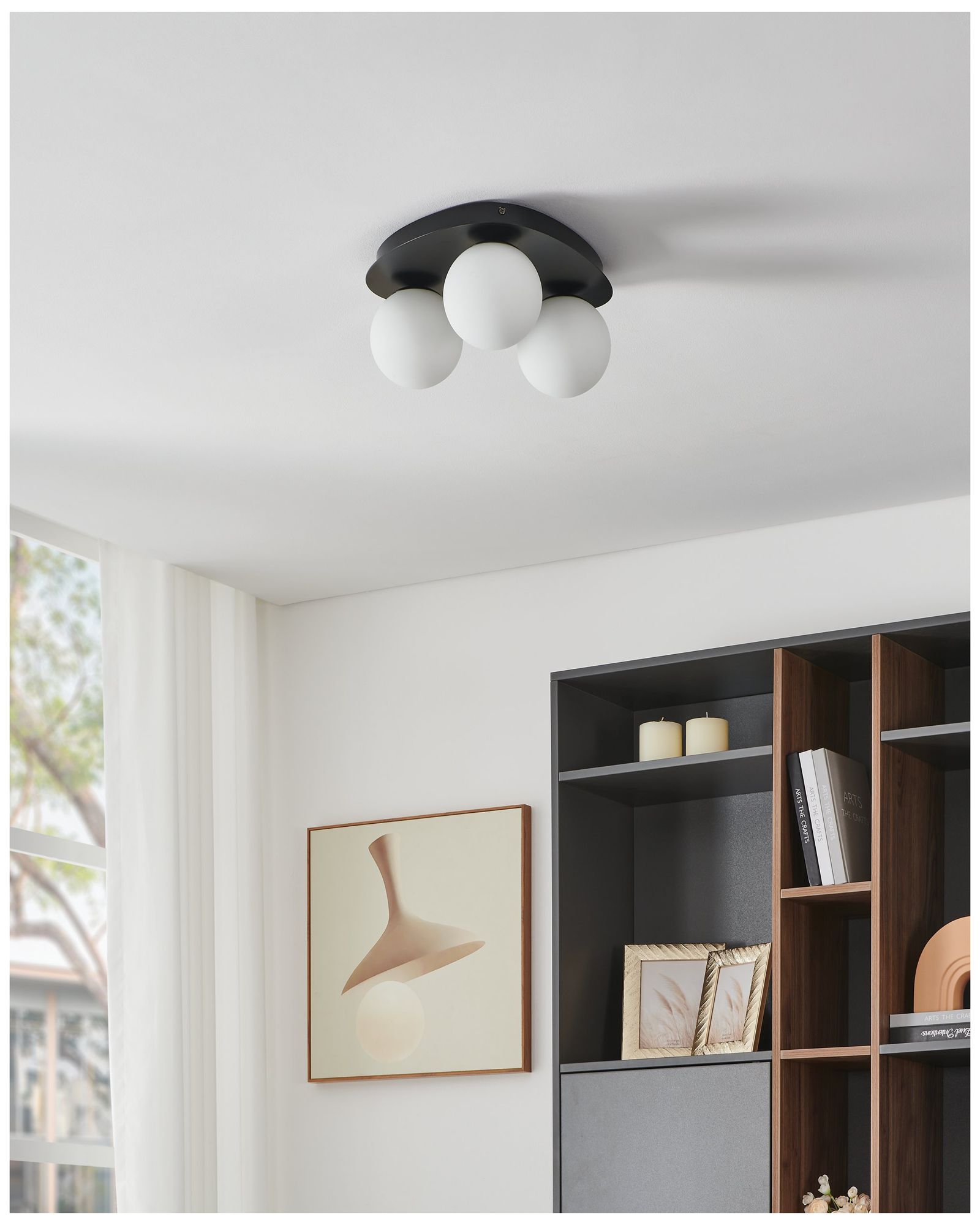 Thesis Castrovido 12" Matte Black Flush Mount Ceiling Light