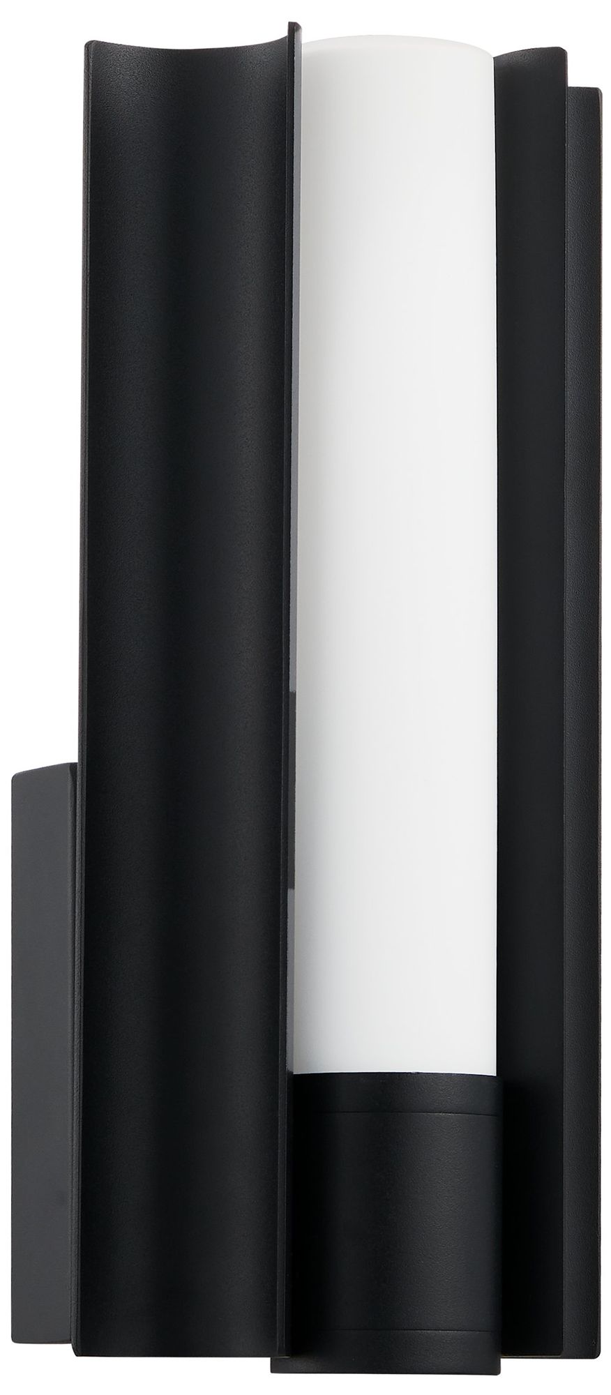 Thesis Colton 12" Black 5CCT LED Vanity Light with Etched Opal Glass Shade