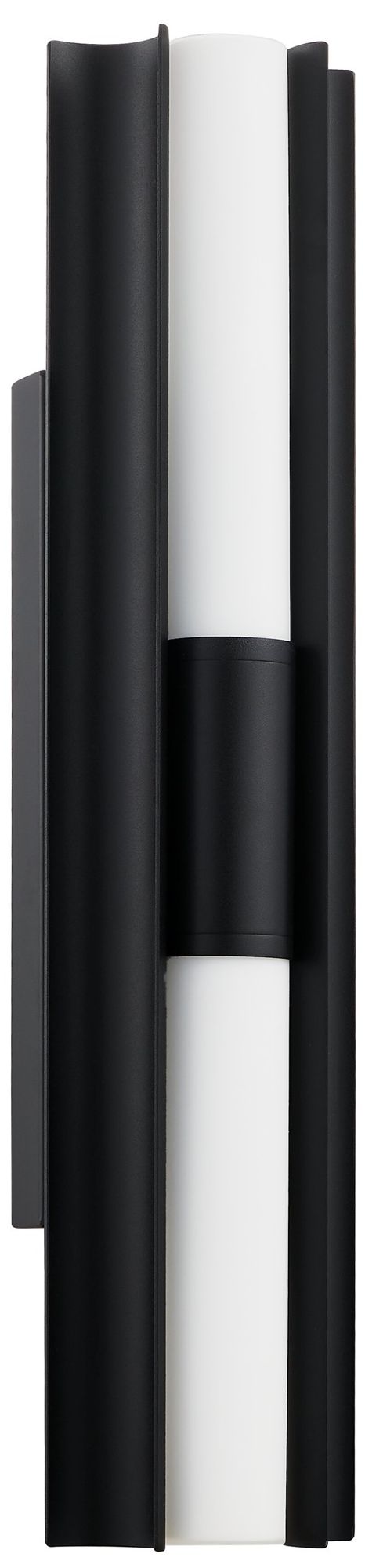 Image 2 Thesis Colton 24" Black 5CCT LED Vanity Light with Etched Opal Glass Shades