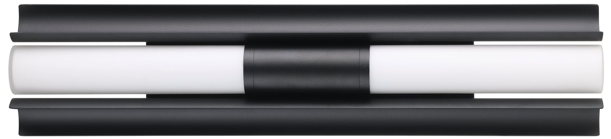 Image 4 Thesis Colton 24" Black 5CCT LED Vanity Light with Etched Opal Glass Shades more views