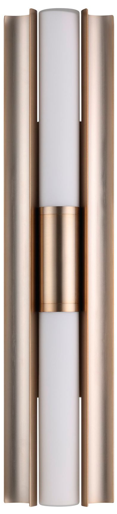 Image 3 Thesis Colton 24" Champagne Gold 5CCT LED Vanity Light w/Opal Glass Shades more views