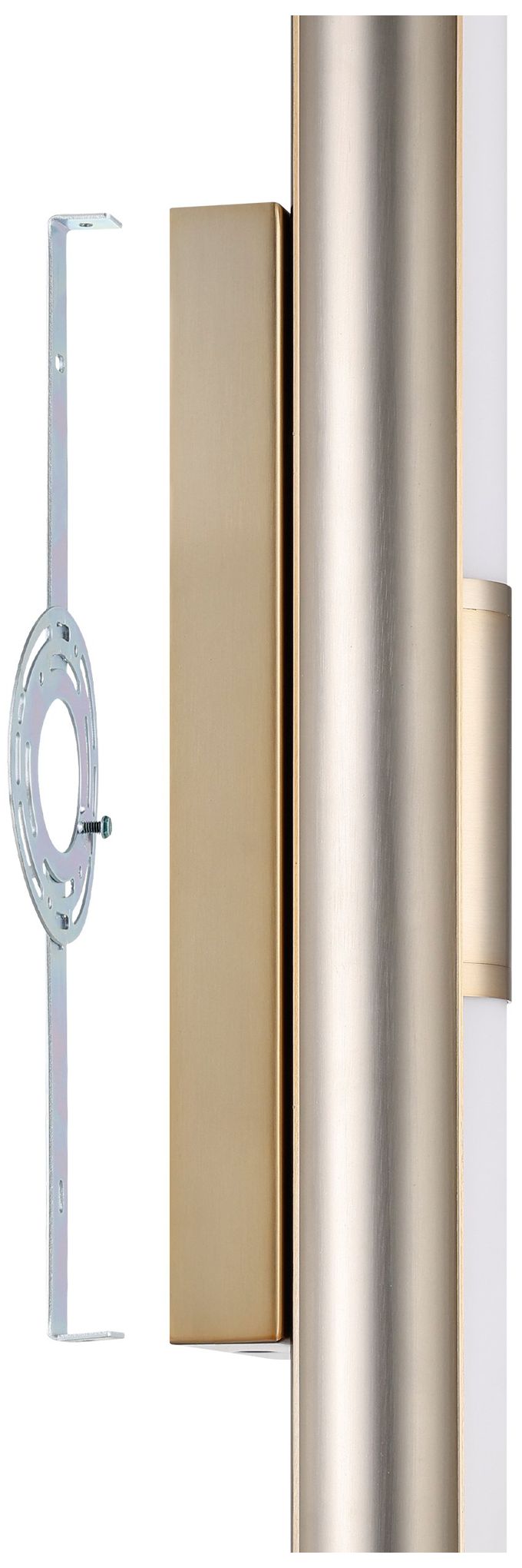 Image 5 Thesis Colton 24" Champagne Gold 5CCT LED Vanity Light w/Opal Glass Shades more views