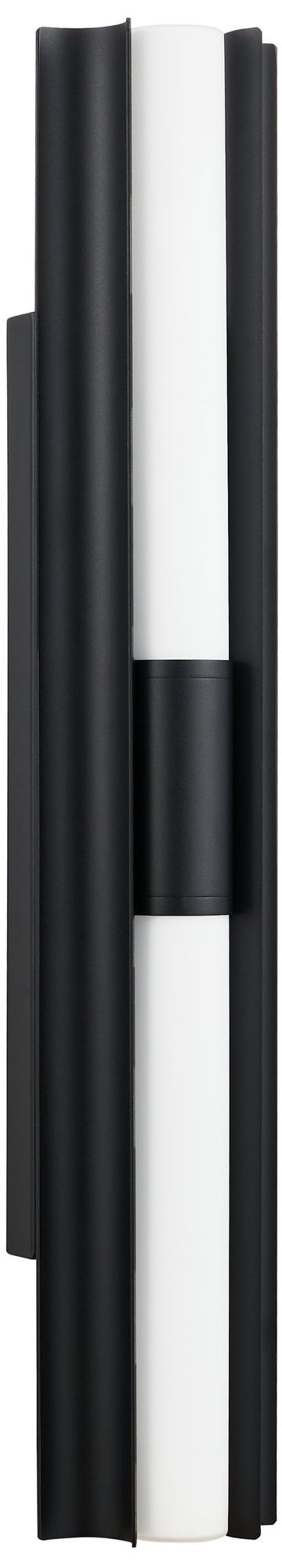 Image 2 Thesis Colton 30" Black 5CCT LED Vanity Light with Etched Opal Glass Shades