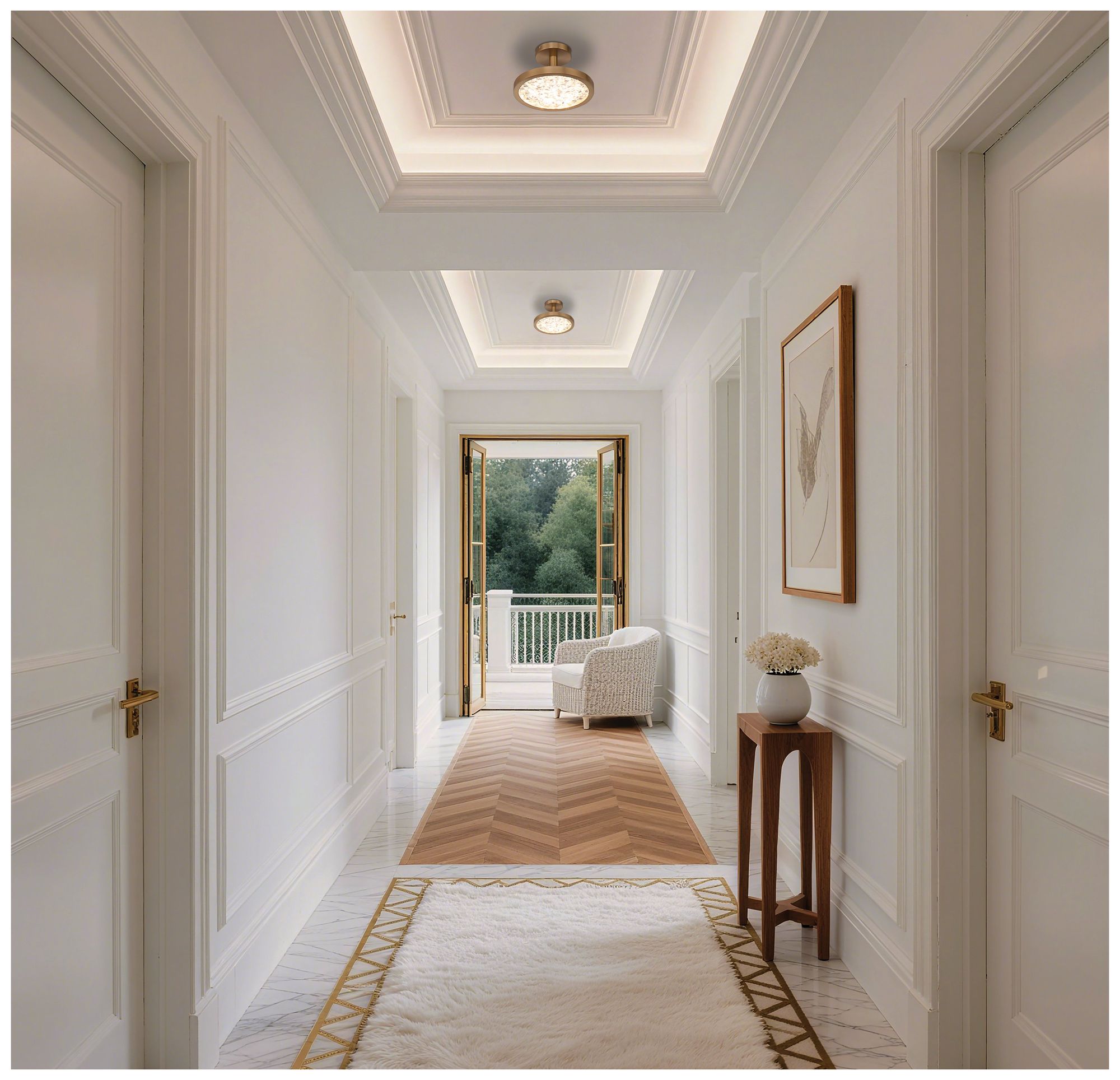 Thesis Courtney 12" Champagne Gold 5CCT LED Convertible Pendant