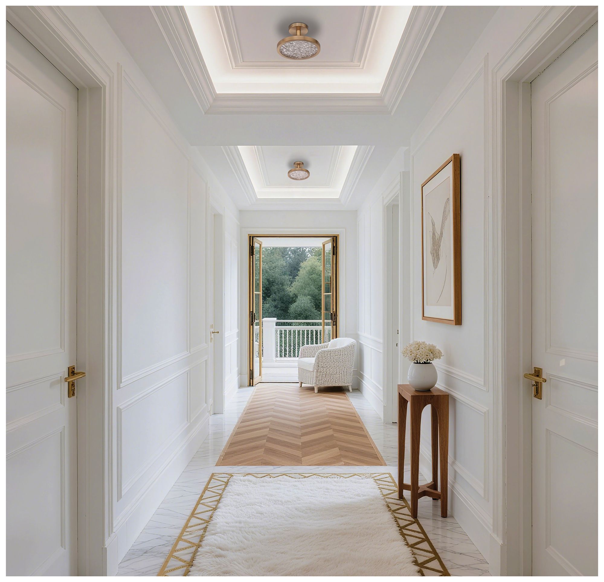 Thesis Courtney 12" Champagne Gold 5CCT LED Convertible Pendant