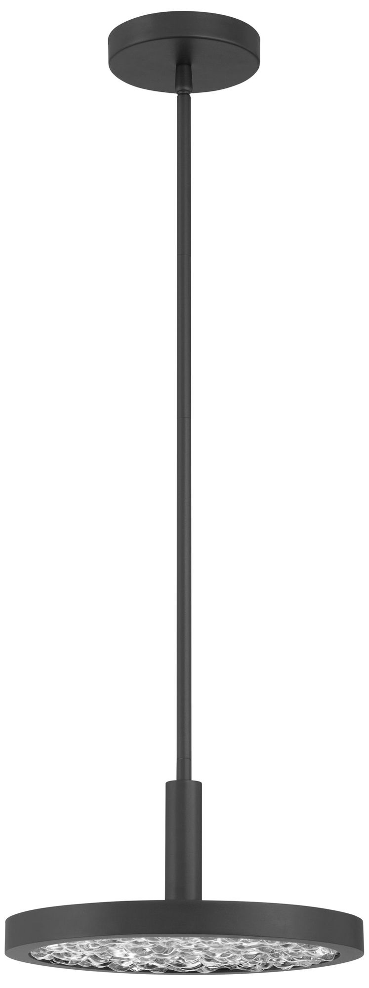 Image 4 Thesis Courtney 12" Textured Black 5CCT LED Convertible Pendant more views